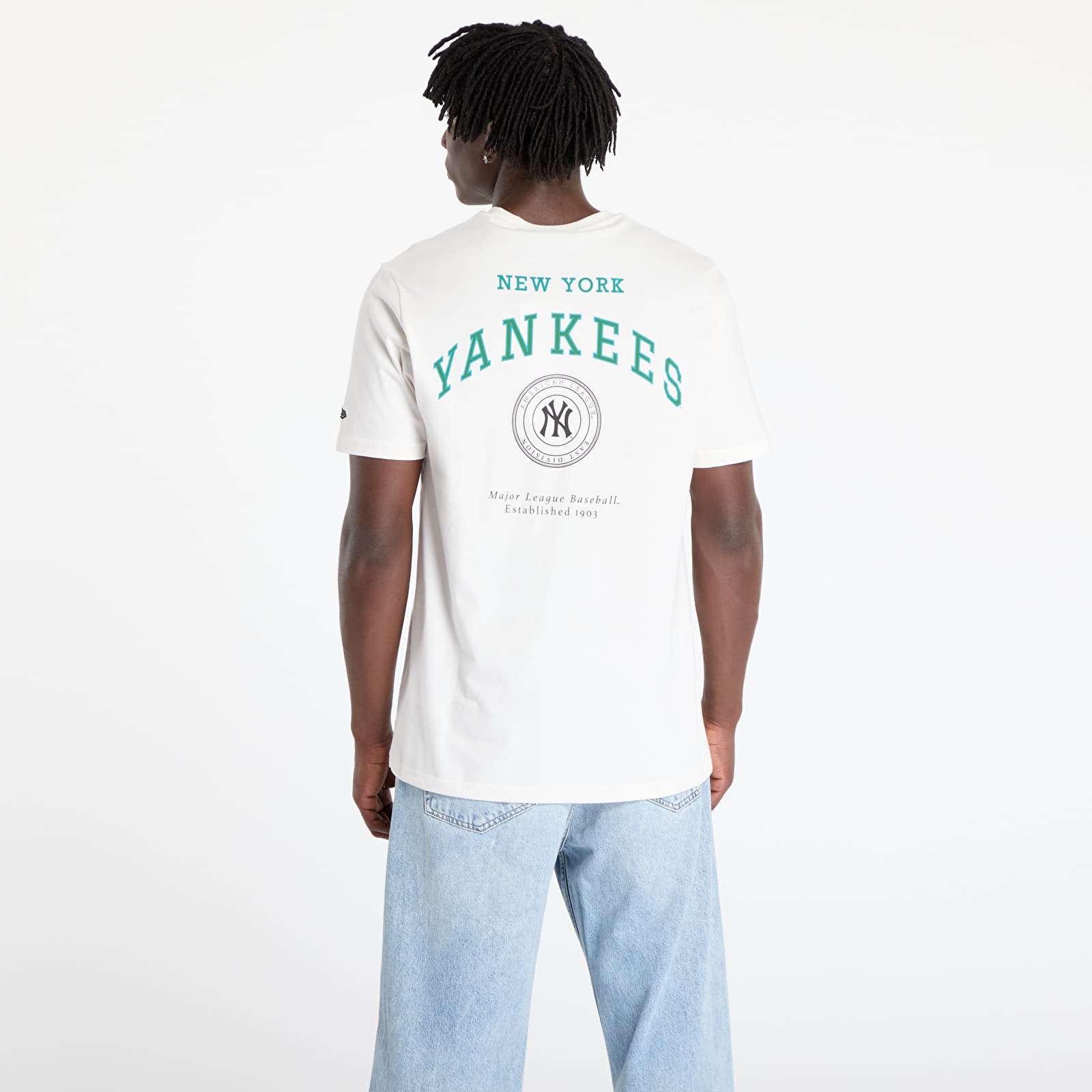 Meeste T-särgid New Era New York Yankees Arch Graphic Regular Tee UNISEX Off White