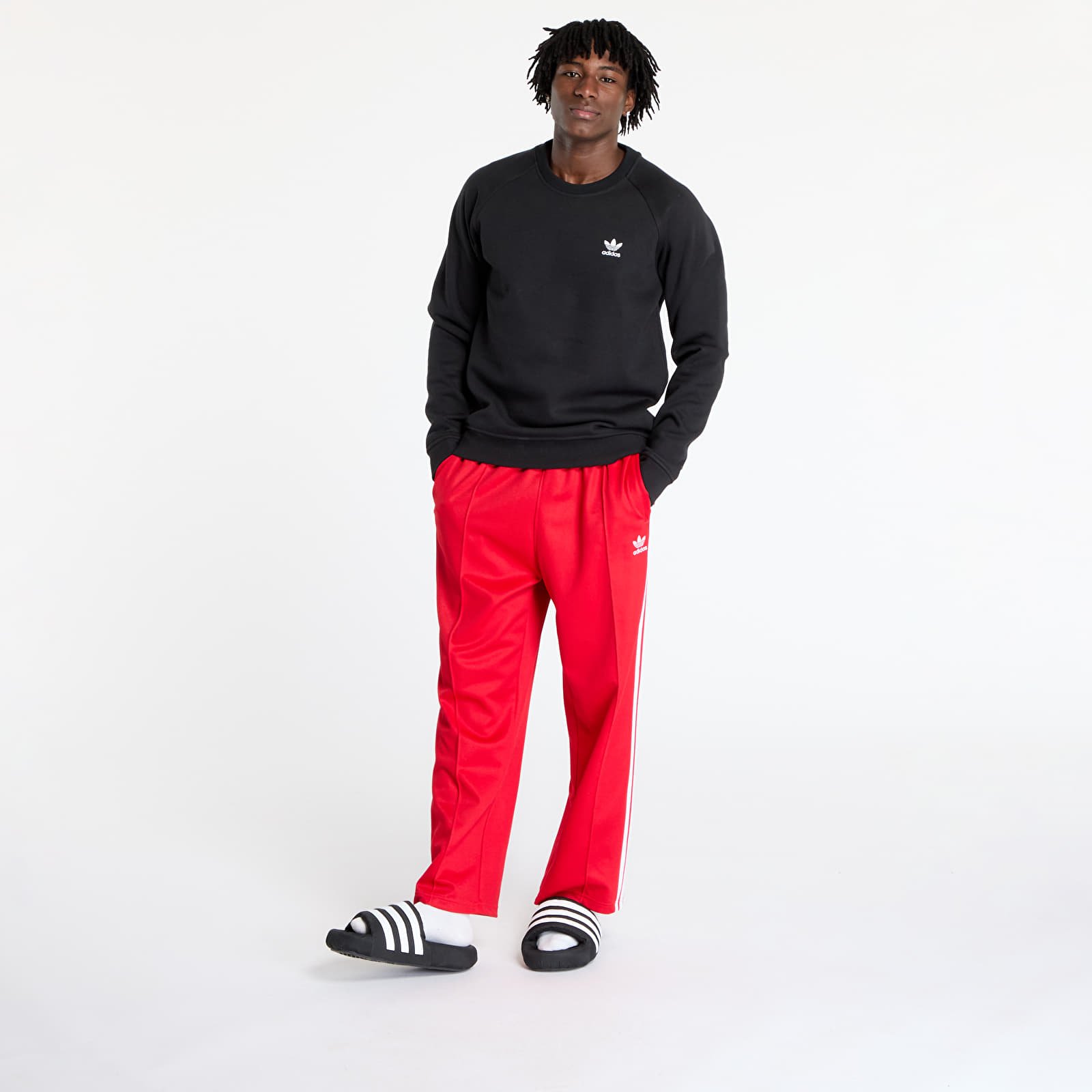 Nadrágok adidas Adicolor Baggy Fit Firebird Track Pants Better Scarlet/ Medium Grey Heather