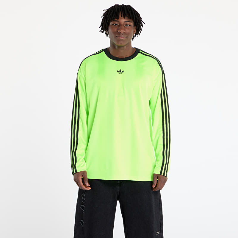 Jersey adidas Jacquard Jersey Long Sleeve Tee Neon Green/ Black