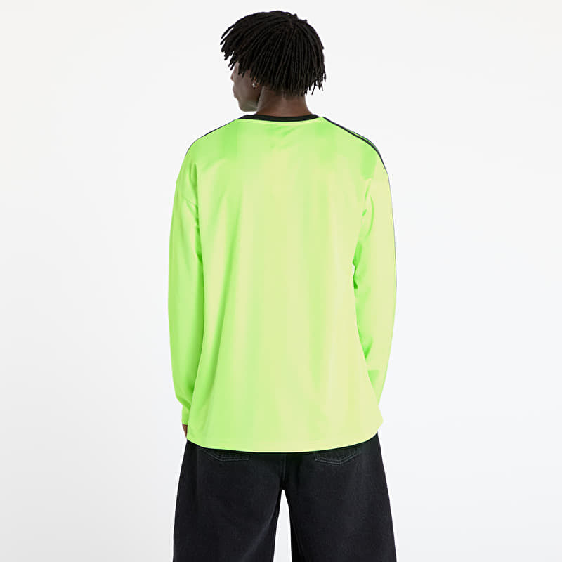 【A O】 Jerseys adidas Jacquard Jersey Long Sleeve Tee Neon Green/ Black