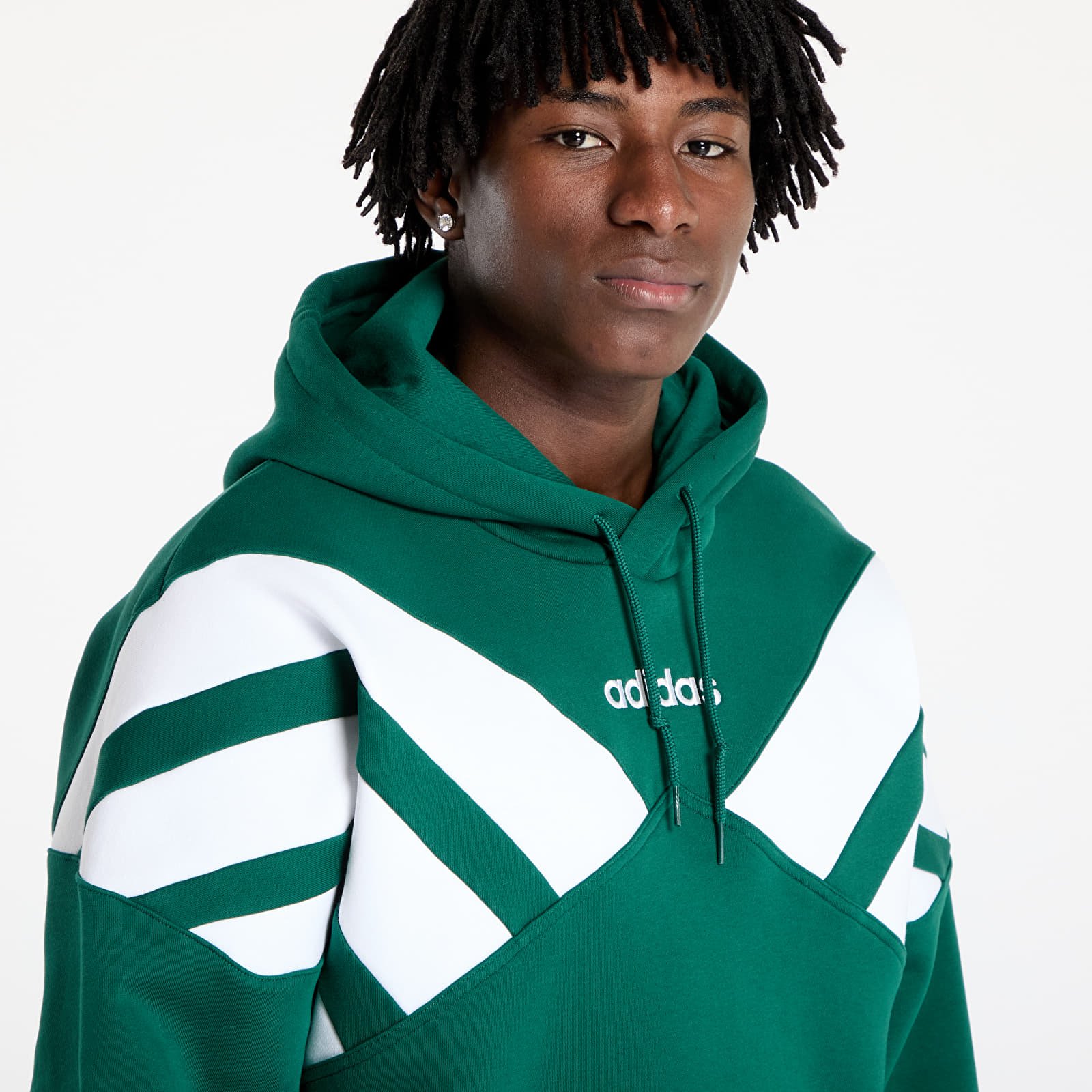Mikinas ar kapuci un sporta krekli adidas Archive Cut Line Sweatshirt Collegiate Green/ White/ Semi Lucid Fuchsia
