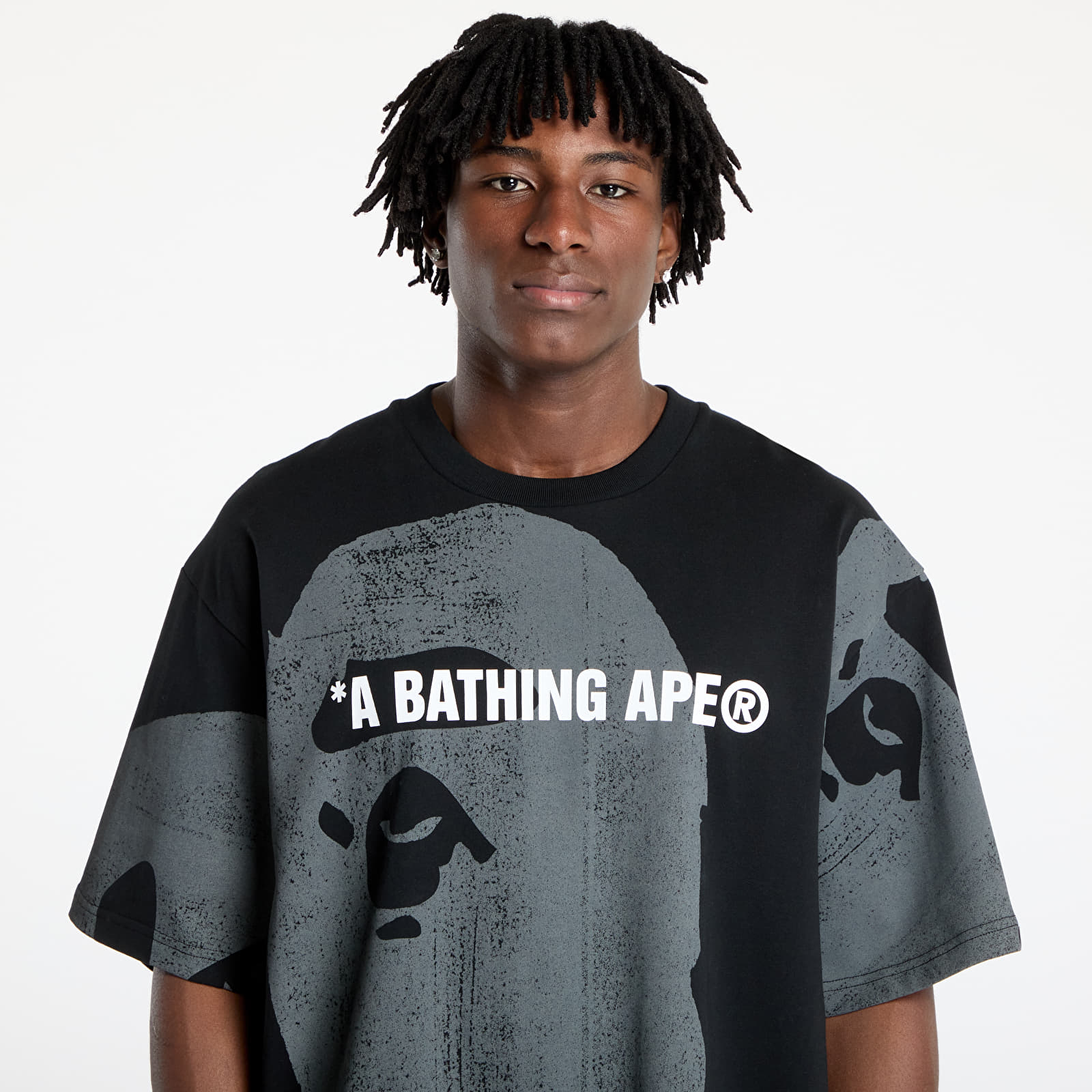 Men's T-shirts A BATHING APE Water Print Ape Head Relaxed Fit Tee UNISEX Black