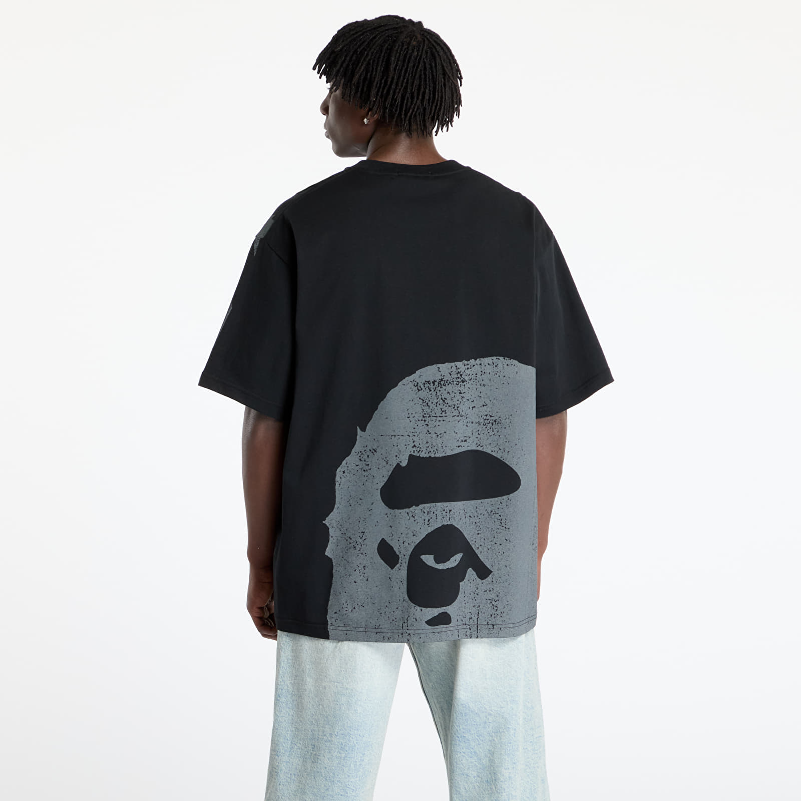 Men's T-shirts A BATHING APE Water Print Ape Head Relaxed Fit Tee UNISEX Black