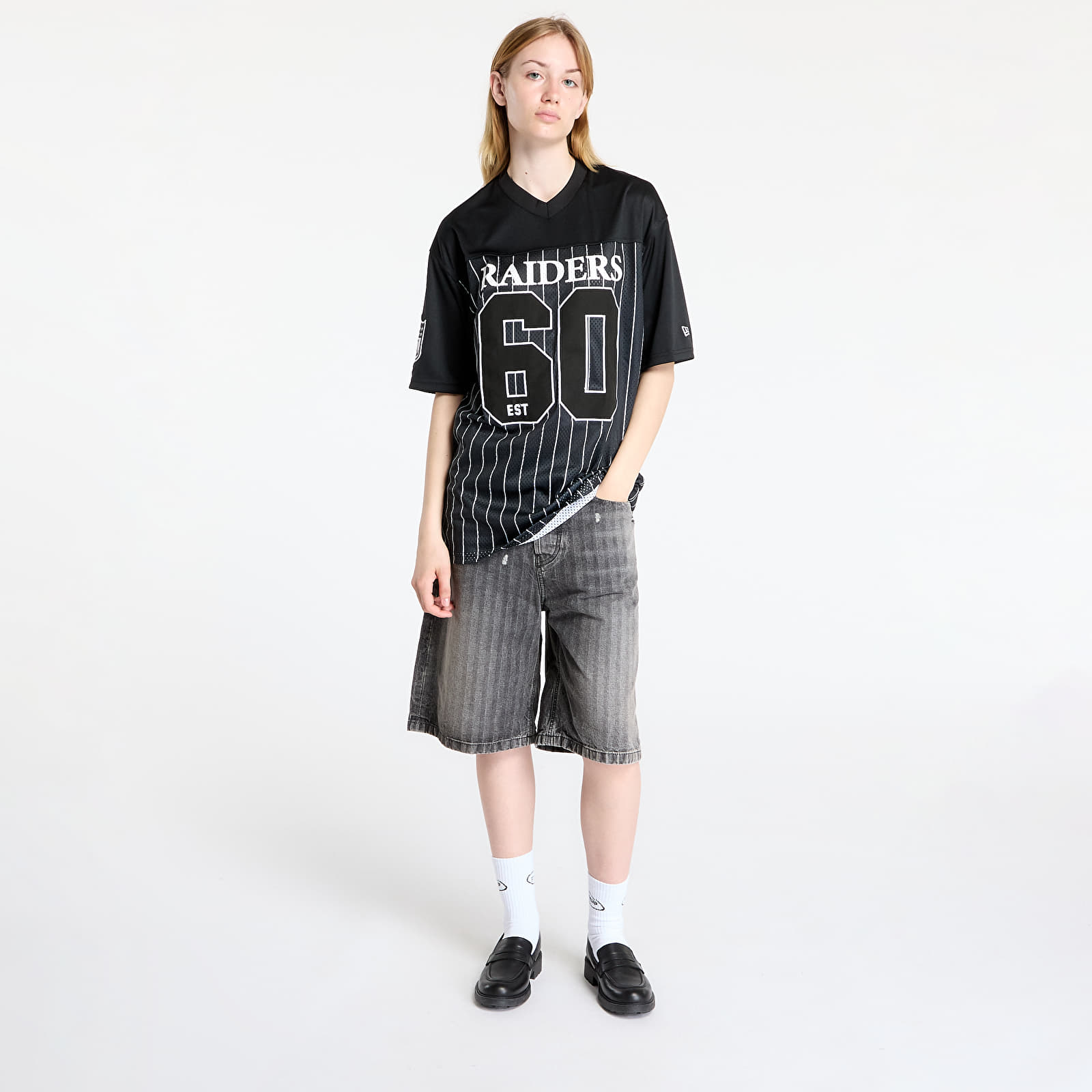 Фланелки New Era Las Vegas Raiders NFL Pinstripe Jersey UNISEX Black