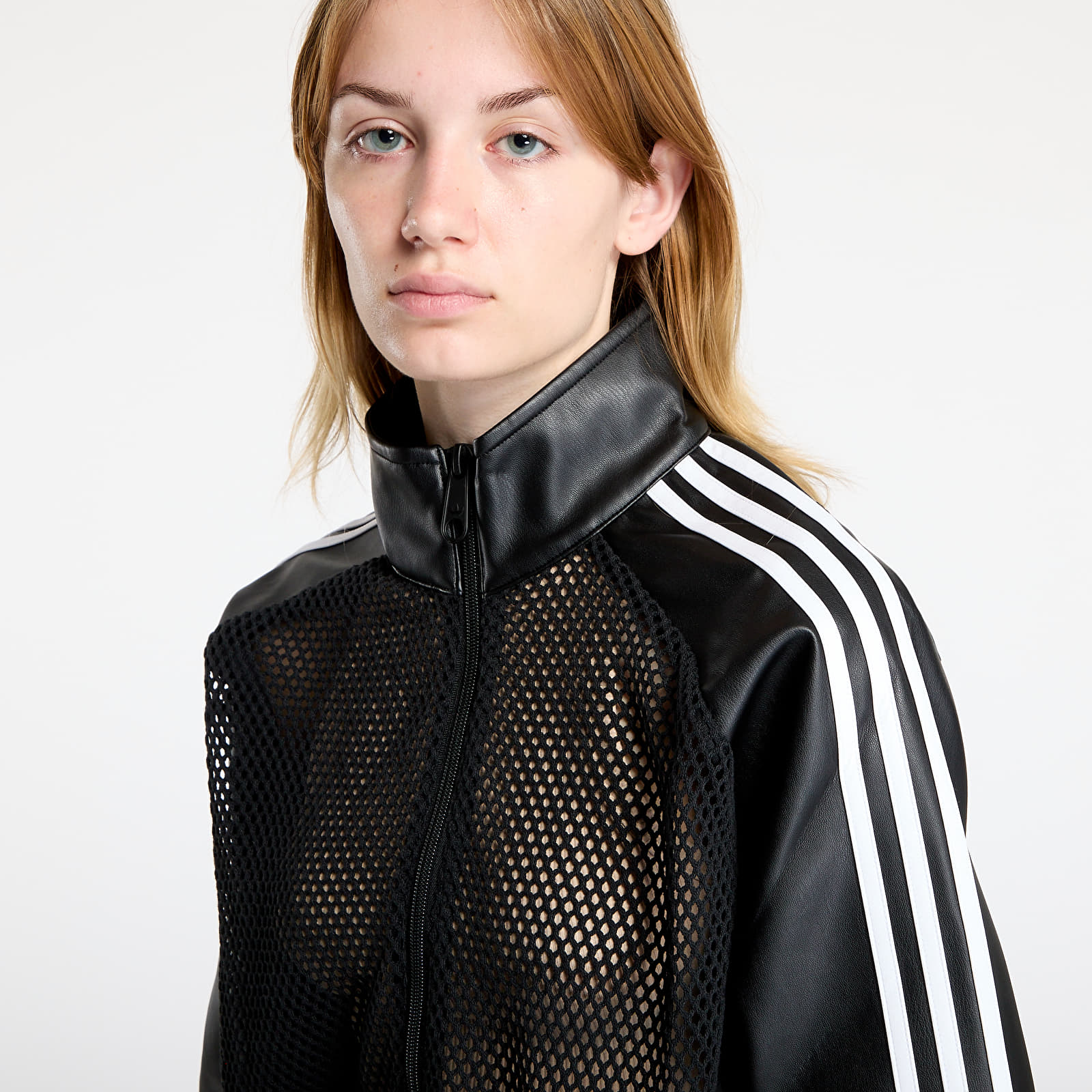 Jackets adidas x Jeremy Scott Faux Leather Mesh Track Top UNISEX Black