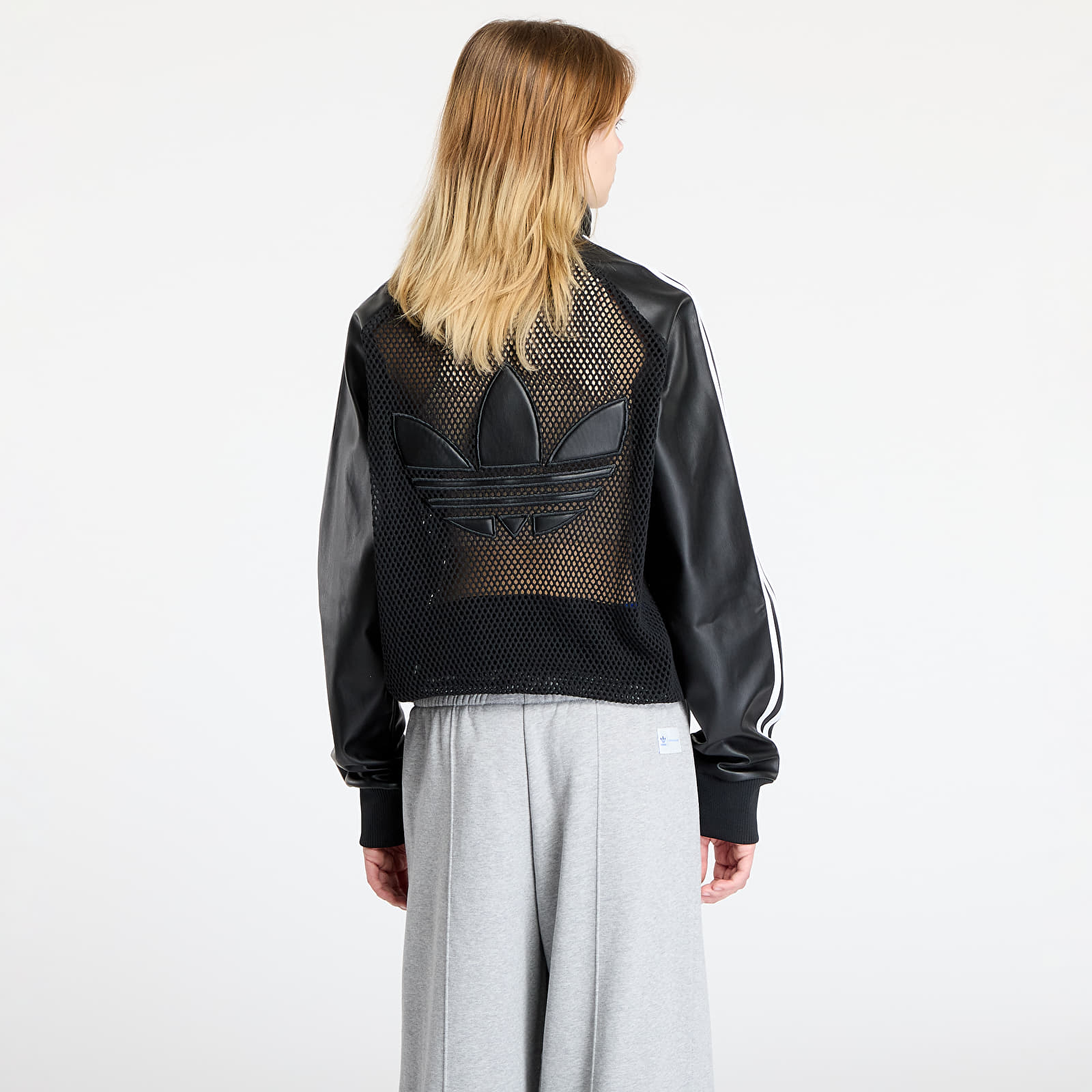 Jackets adidas x Jeremy Scott Faux Leather Mesh Track Top UNISEX Black