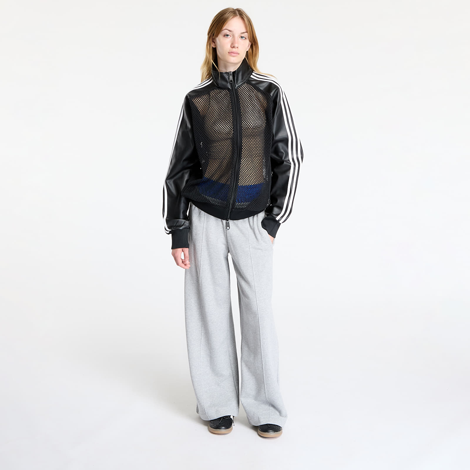 Jackets adidas x Jeremy Scott Faux Leather Mesh Track Top UNISEX Black