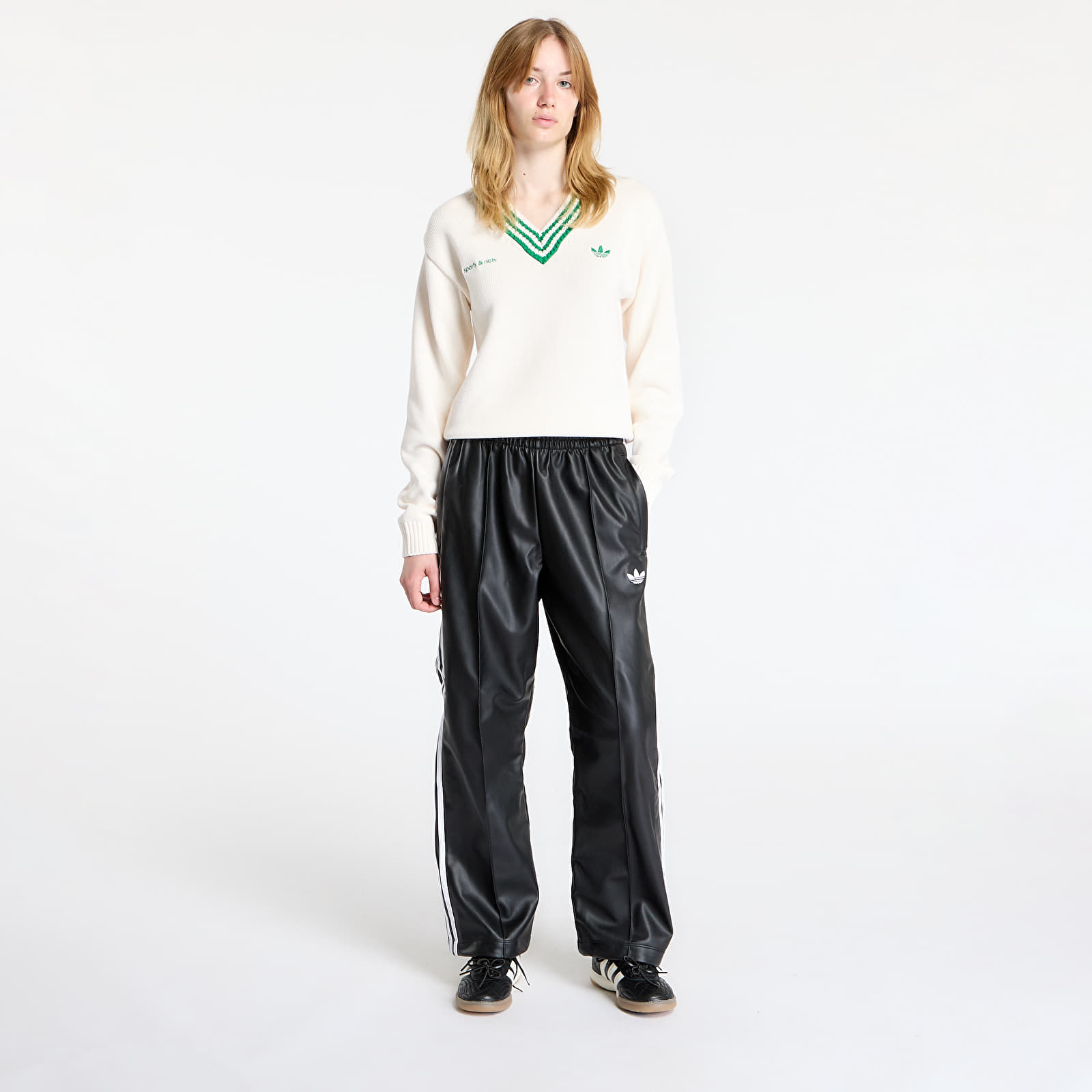 Bikses adidas x Jeremy Scott Faux Leather Wide Joggers UNISEX Black