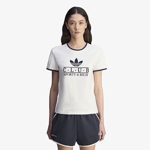 T-krekls adidas x Sporty & Rich T-Shirt White/ Core White/ Night Navy