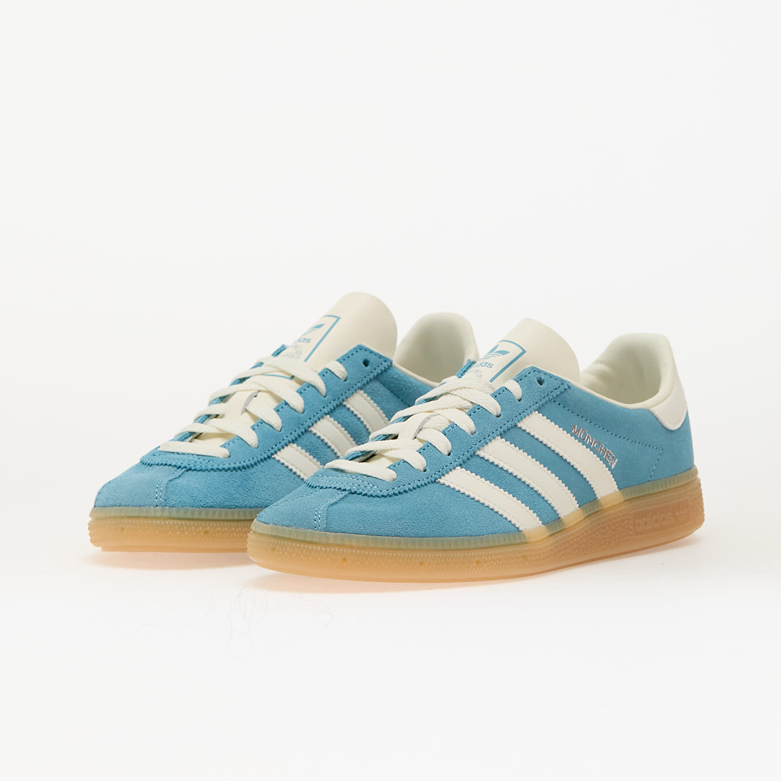 Női cipők adidas Muenchen W Preloved Blue/ Off White/ Silver Metallic