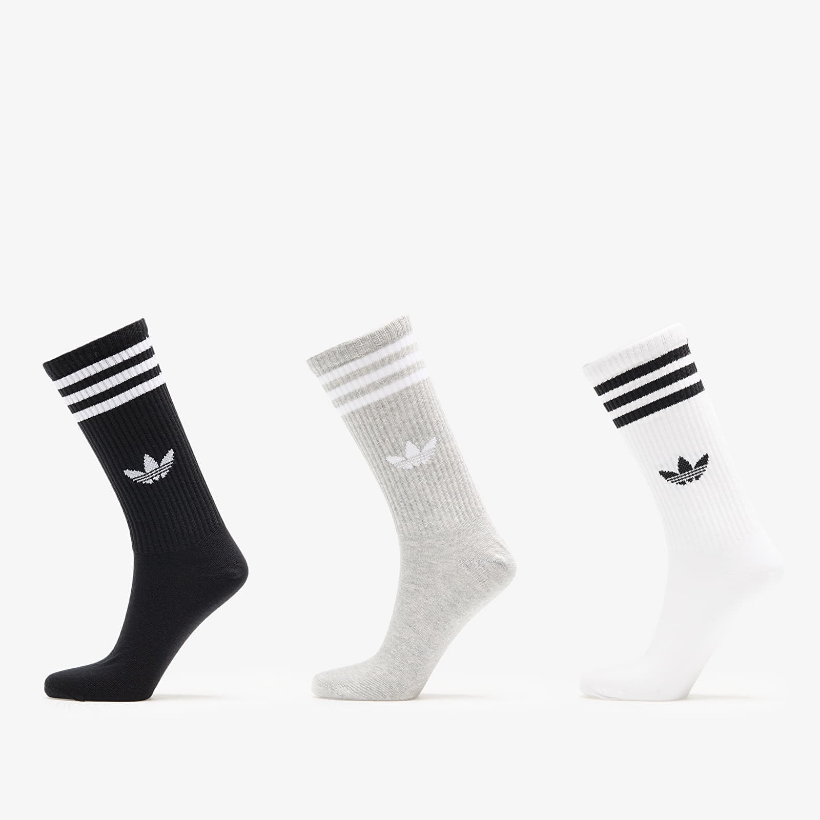Șosete adidas 3S High Crew Socks 3-Pack White/ Medium Grey Heather/ Black XL
