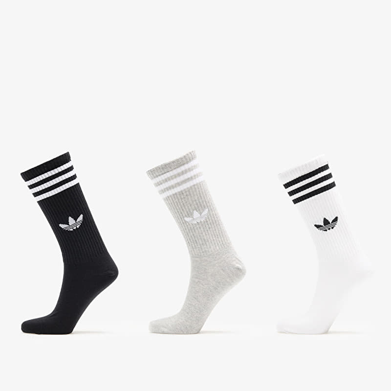 Calzini adidas 3S High Crew Socks 3-Pack White/ Medium Grey Heather/ Black