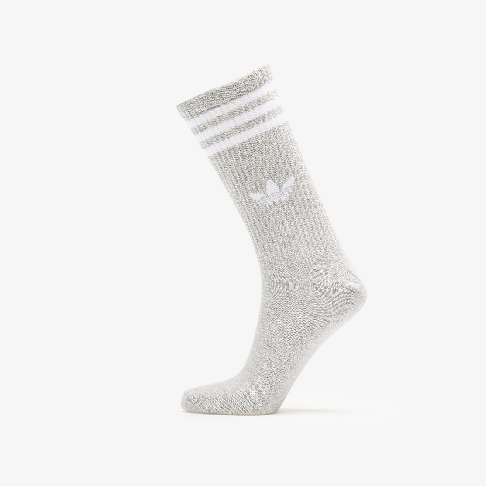 Men's socks adidas 3S High Crew Socks 3-Pack White/ Medium Grey Heather/ Black