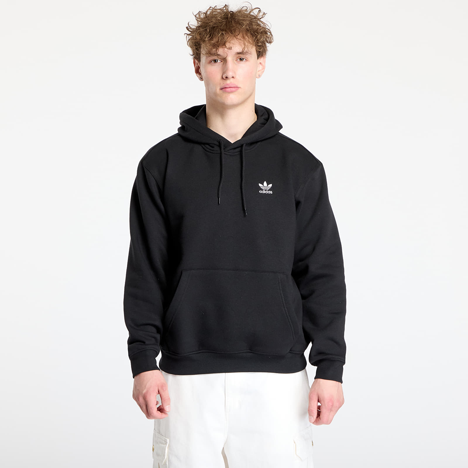 Sudaderas con capucha para hombre adidas Trefoil Essentials Loose Hoodie Black/ Black/ Black
