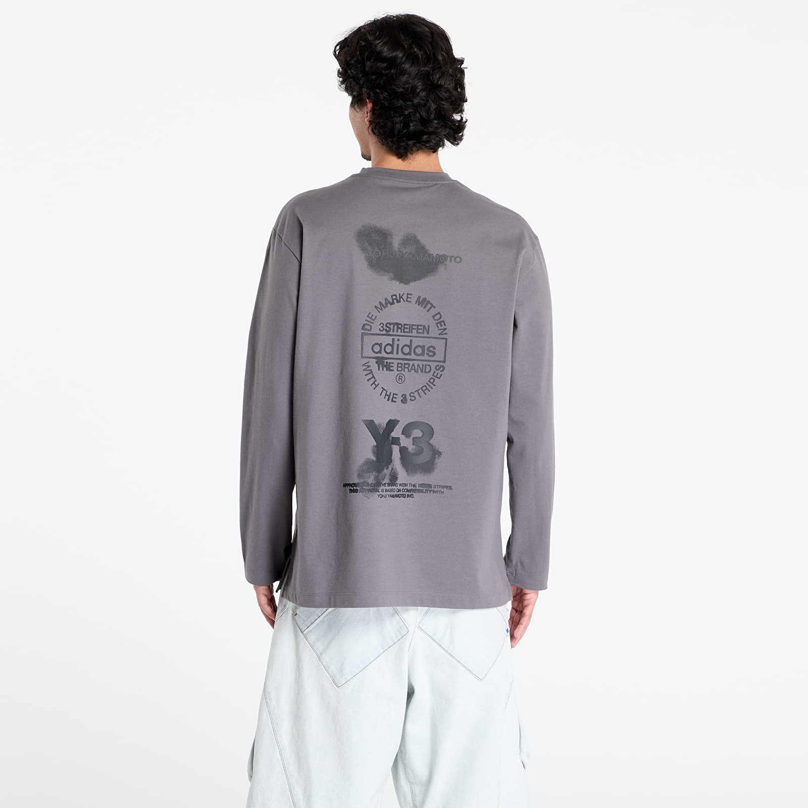 T-krekli Y-3 Graphic Long Sleeve Top UNISEX Granite