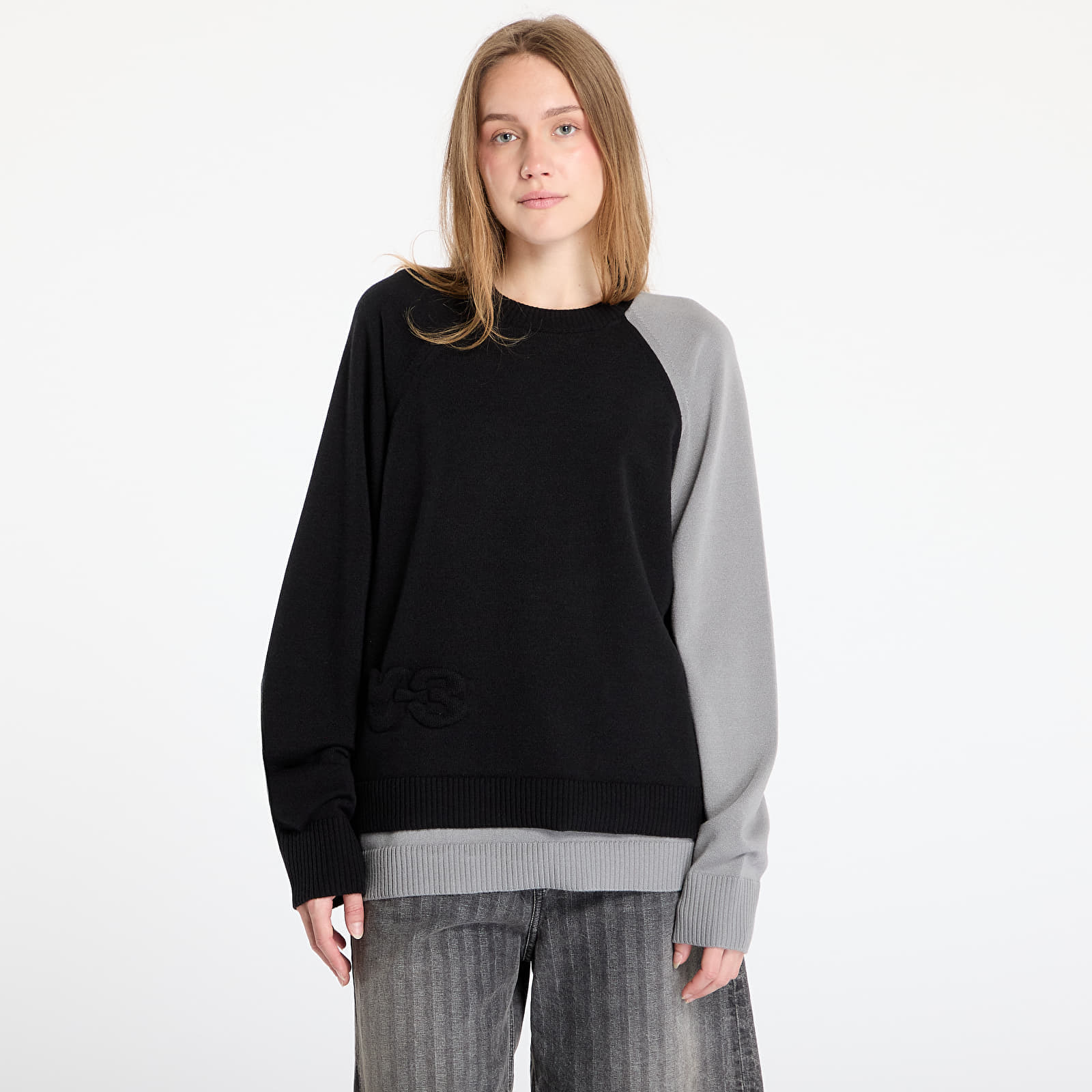 Pulover Y-3 Logo Knit Crew Sweatshirt UNISEX Black S
