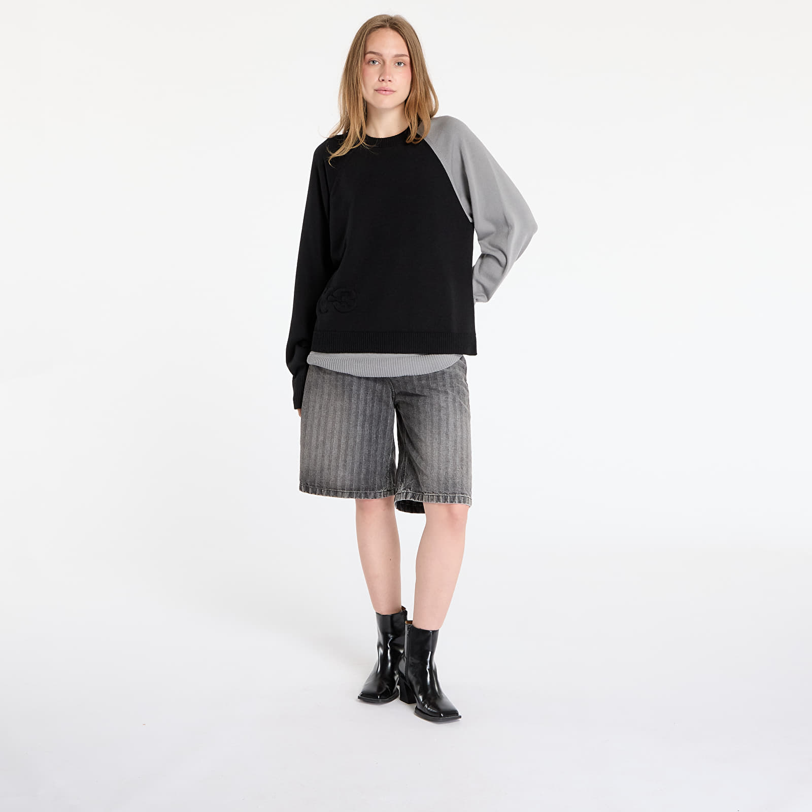 Džemperi Y-3 Logo Knit Crew Sweatshirt UNISEX Black