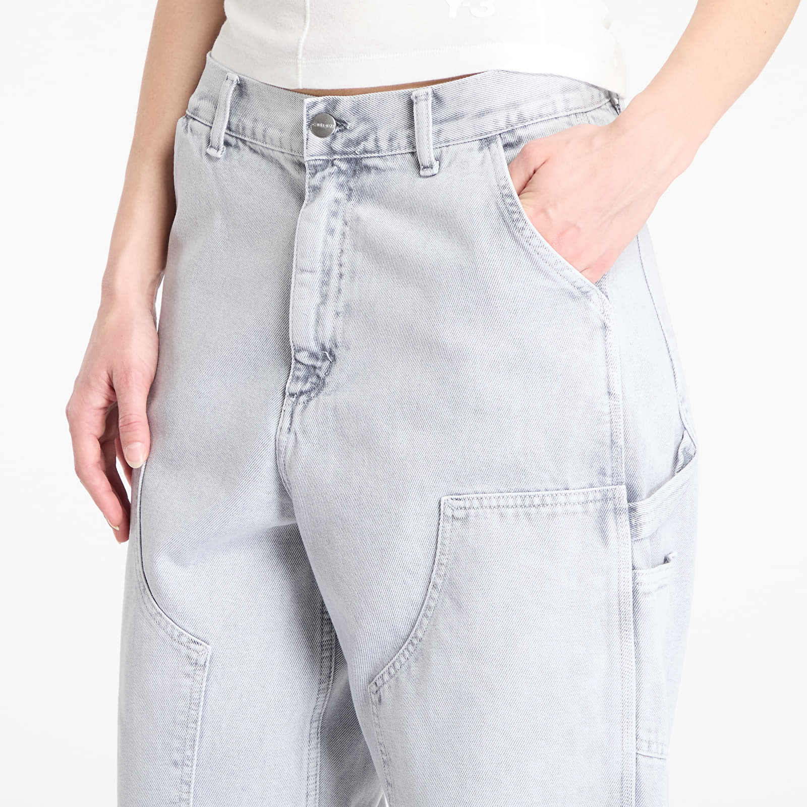 Női nadrágok Carhartt WIP W' Brandon Double Knee Pant Black Chalk Wash