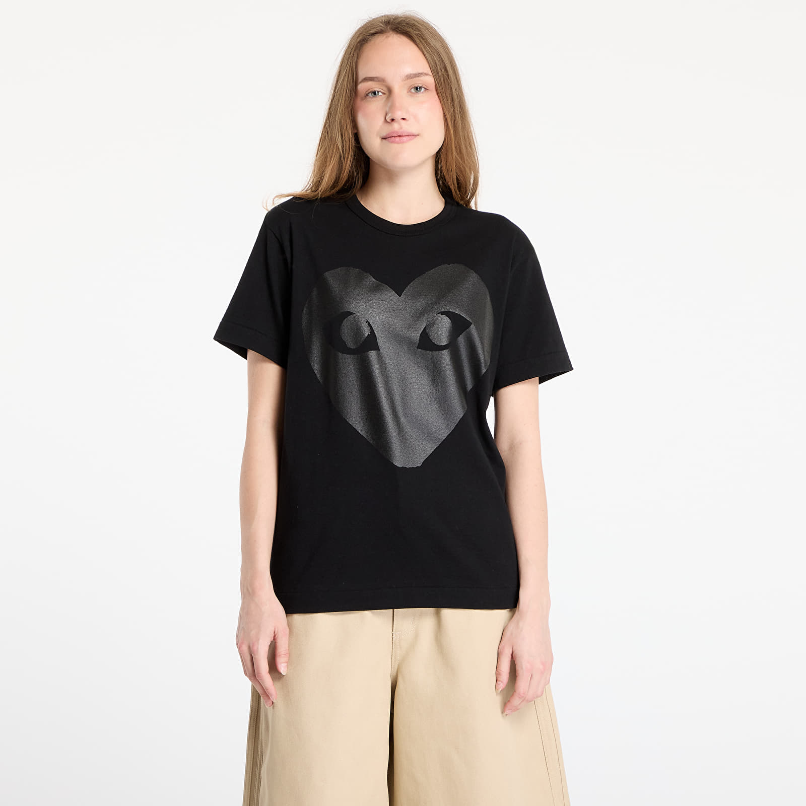 T-shirts Comme des Garçons PLAY Logo Print Knit T-Shirt UNISEX Black