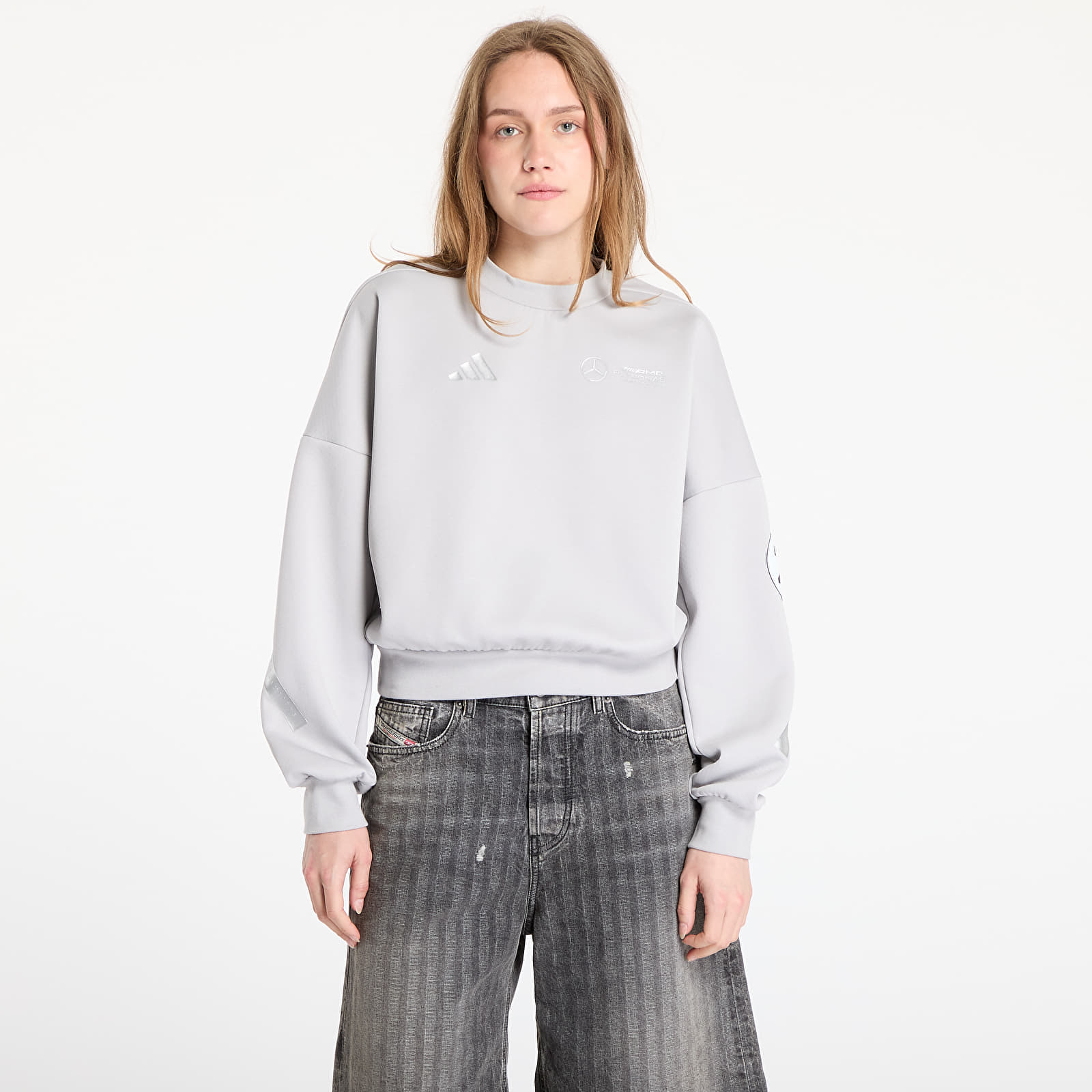 Kapucnis pulóverek és pulcsik adidas x Mercedes AMG Silver Sweatshirt Grey Two