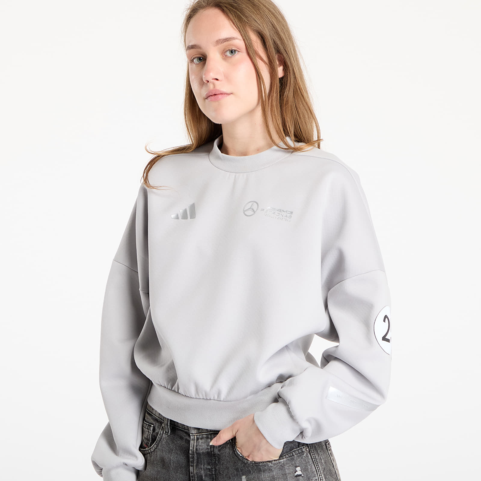 Kapucnis pulóverek és pulcsik adidas x Mercedes AMG Silver Sweatshirt Grey Two