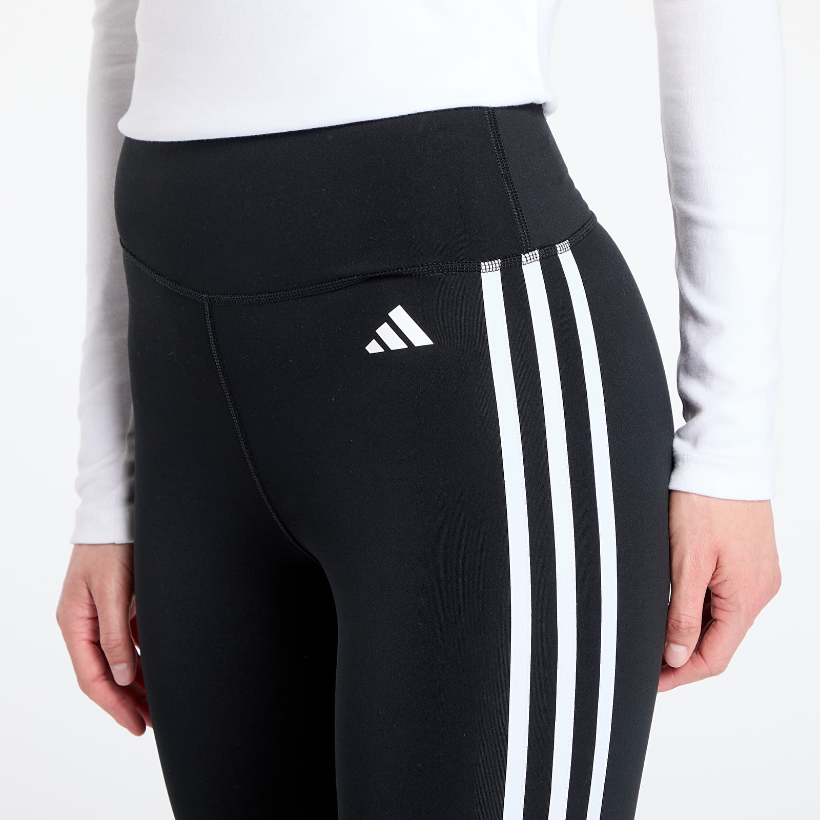 Women's leggings adidas Train Essentials 3-Stripes High-Waisted 7/8 Leggings Black/ Cream White/ Gum 3