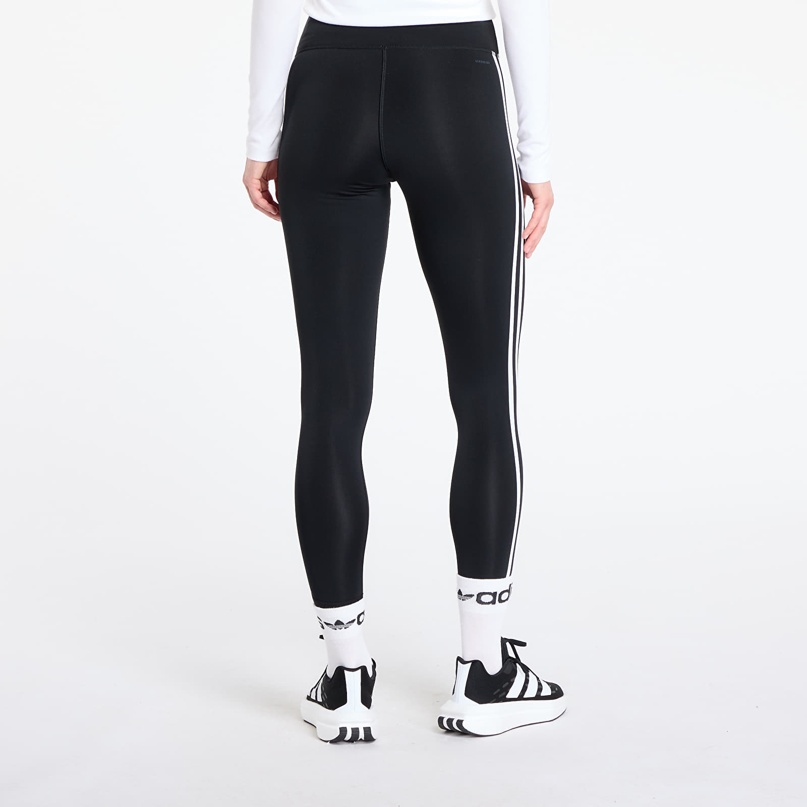 Women's leggings adidas Train Essentials 3-Stripes High-Waisted 7/8 Leggings Black/ Cream White/ Gum 3