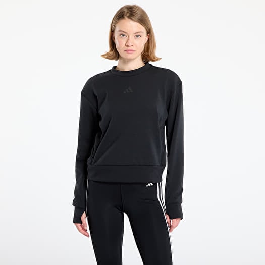 adidas Designed-for-Training Warm-Up Crewneck Sweatshirt Black/ Victory Blue/ Magic Beige