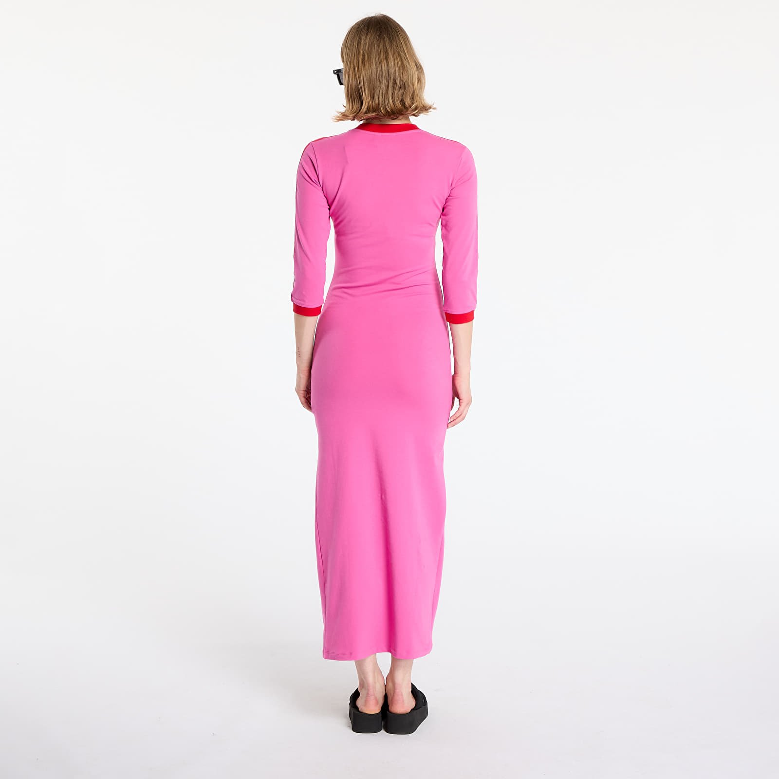 Vestidos de mujer adidas Adicolor Classics 3-Stripes Maxi Dress Semi Lucid Fuchsia