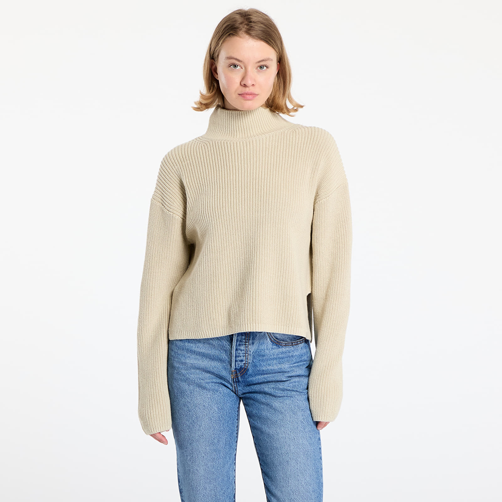 Džemperi Calvin Klein Jeans Chunky Loose High Neck Sweater Pelican