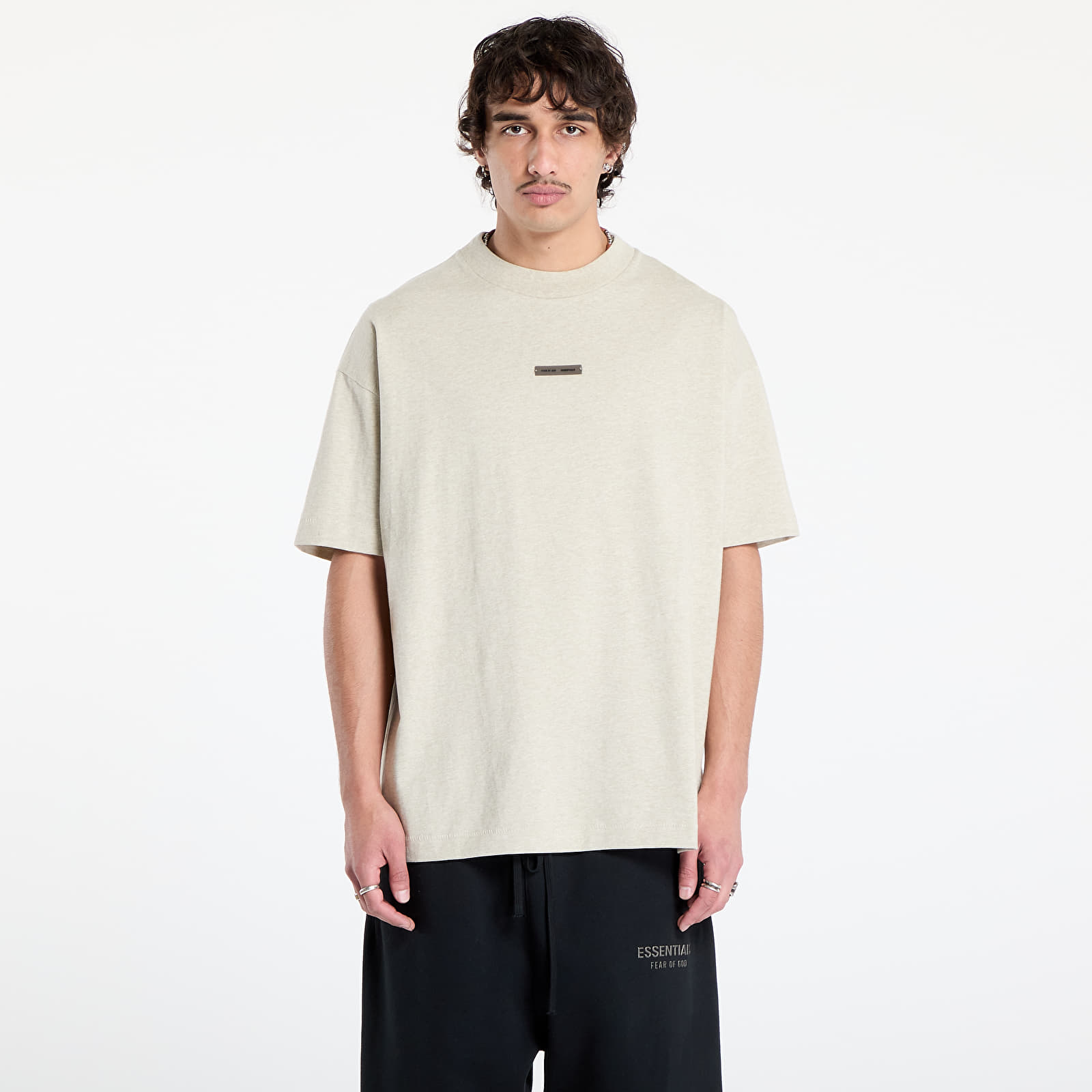 Trička Fear of God Essentials Classic Short Sleeve Tee Heather Stone