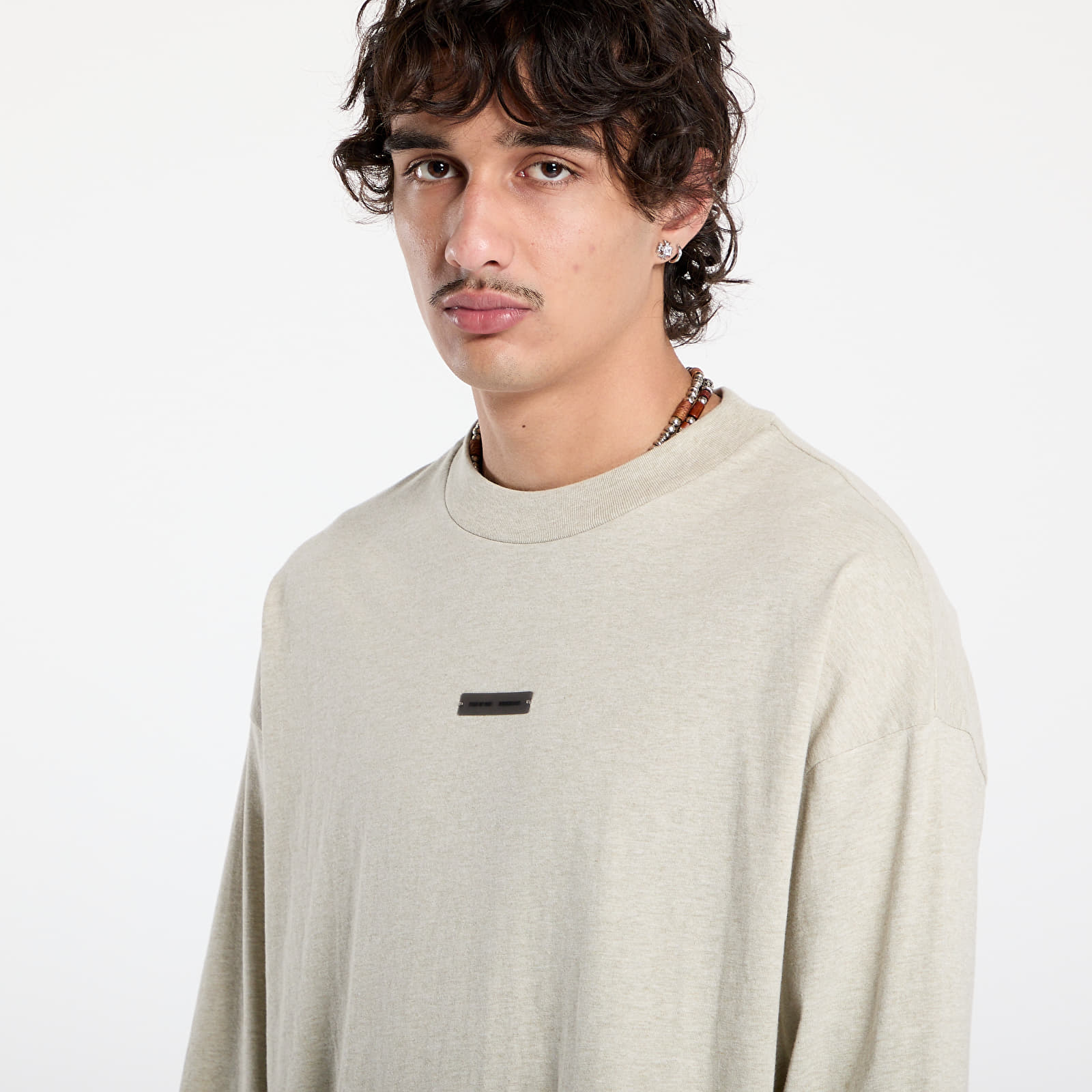 Trička Fear of God Essentials Classic Long Sleeve Tee Heather Stone