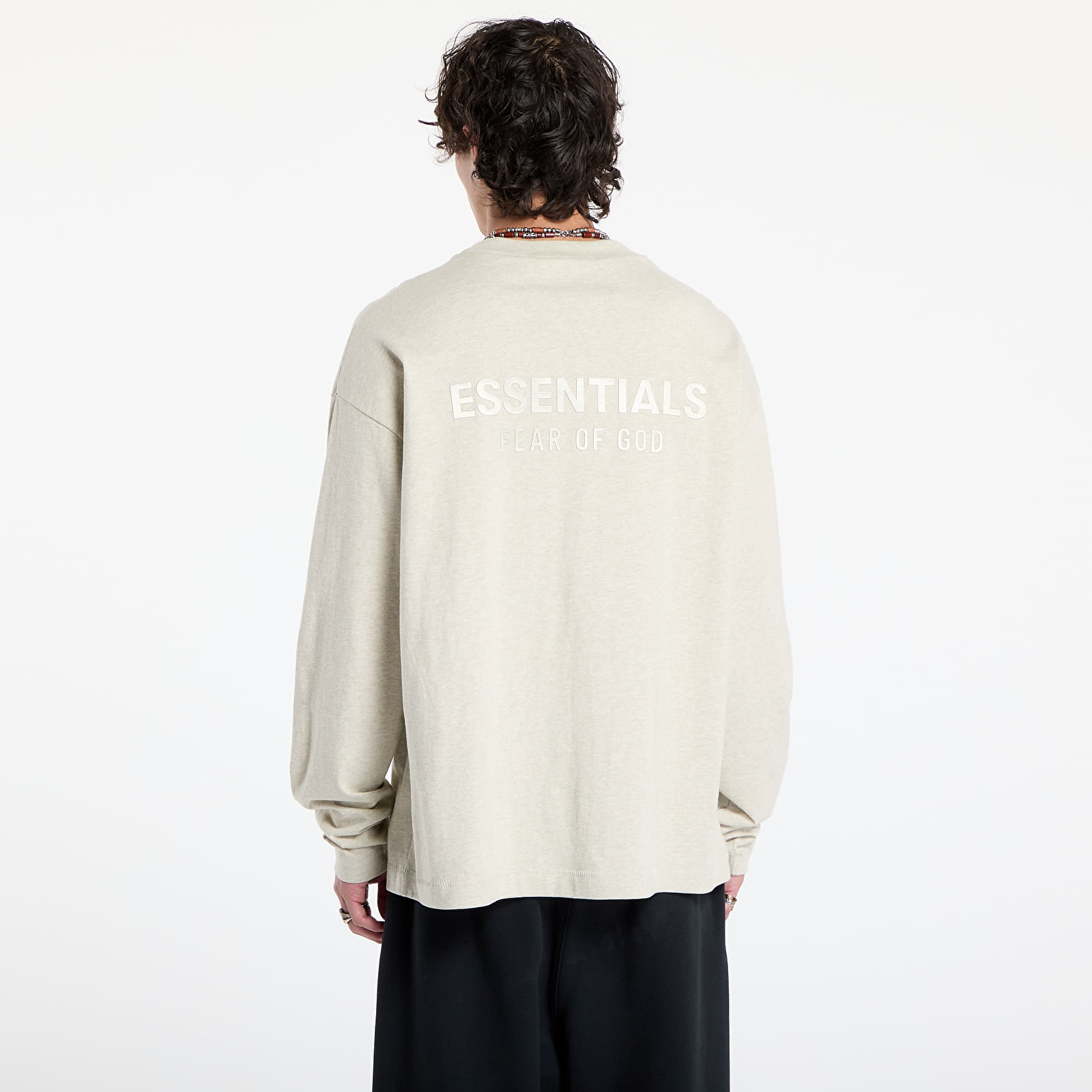 Trička Fear of God Essentials Classic Long Sleeve Tee Heather Stone