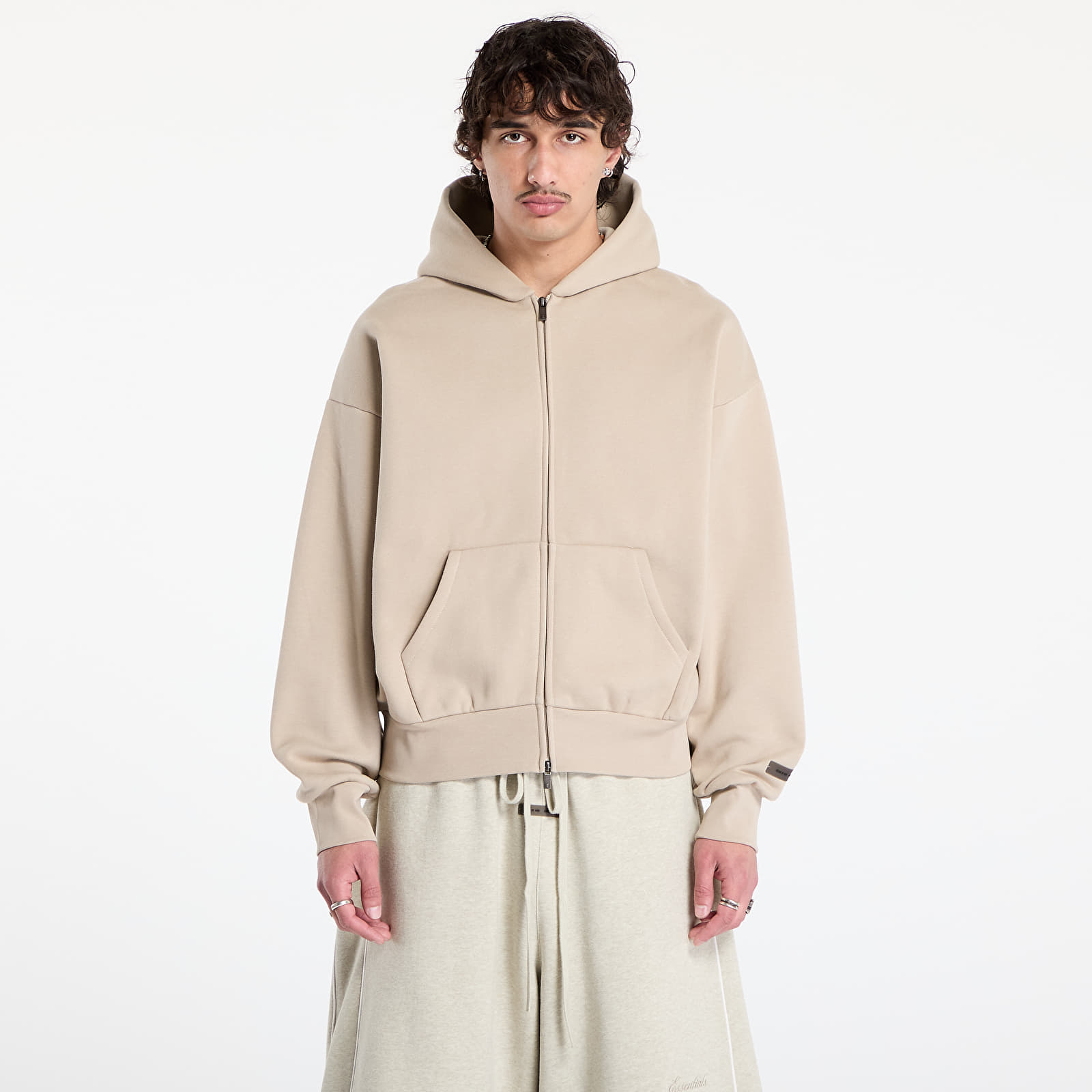 Mikiny Fear of God Essentials Classic Full Zip Hoodie Timber