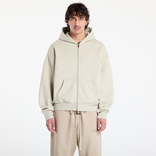 Mikina Fear of God Essentials Classic Full Zip Hoodie Heather Stone