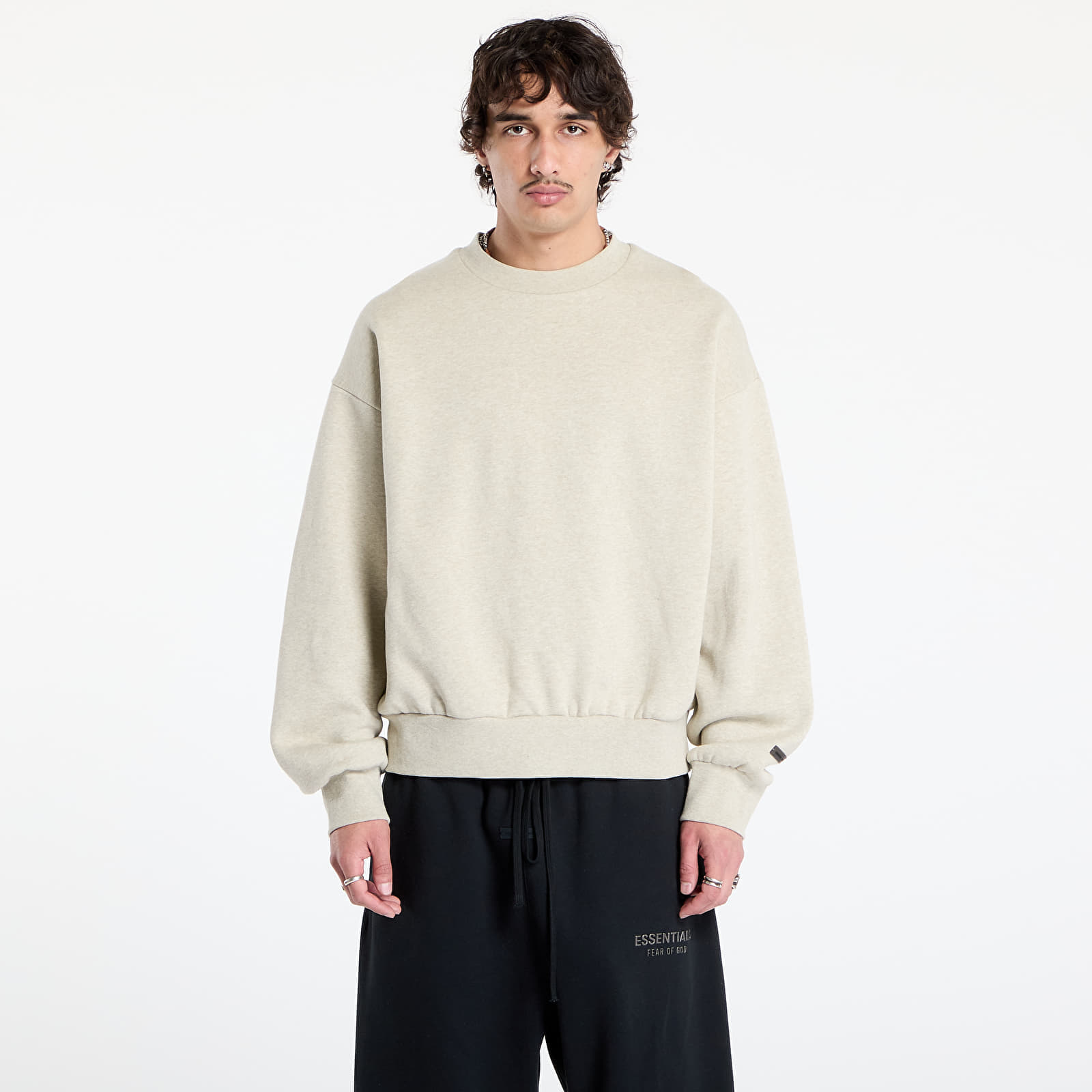 Hanorac Fear of God Essentials Classsic Fit Fleece Crewneck Heather Stone XL