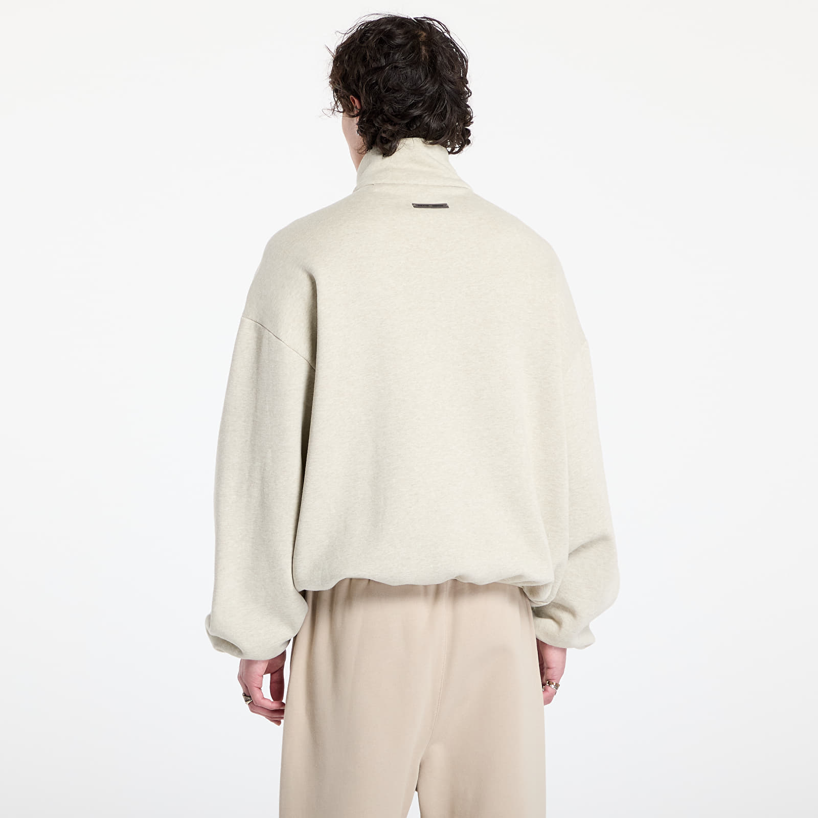 Mikiny Fear of God Essentials Modern Track Jacket Heather Stone/ Cloud White