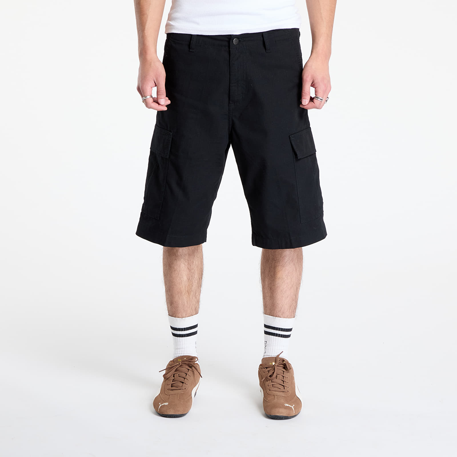 Shortsid Carhartt WIP Regular Cargo Short Black Rinsed