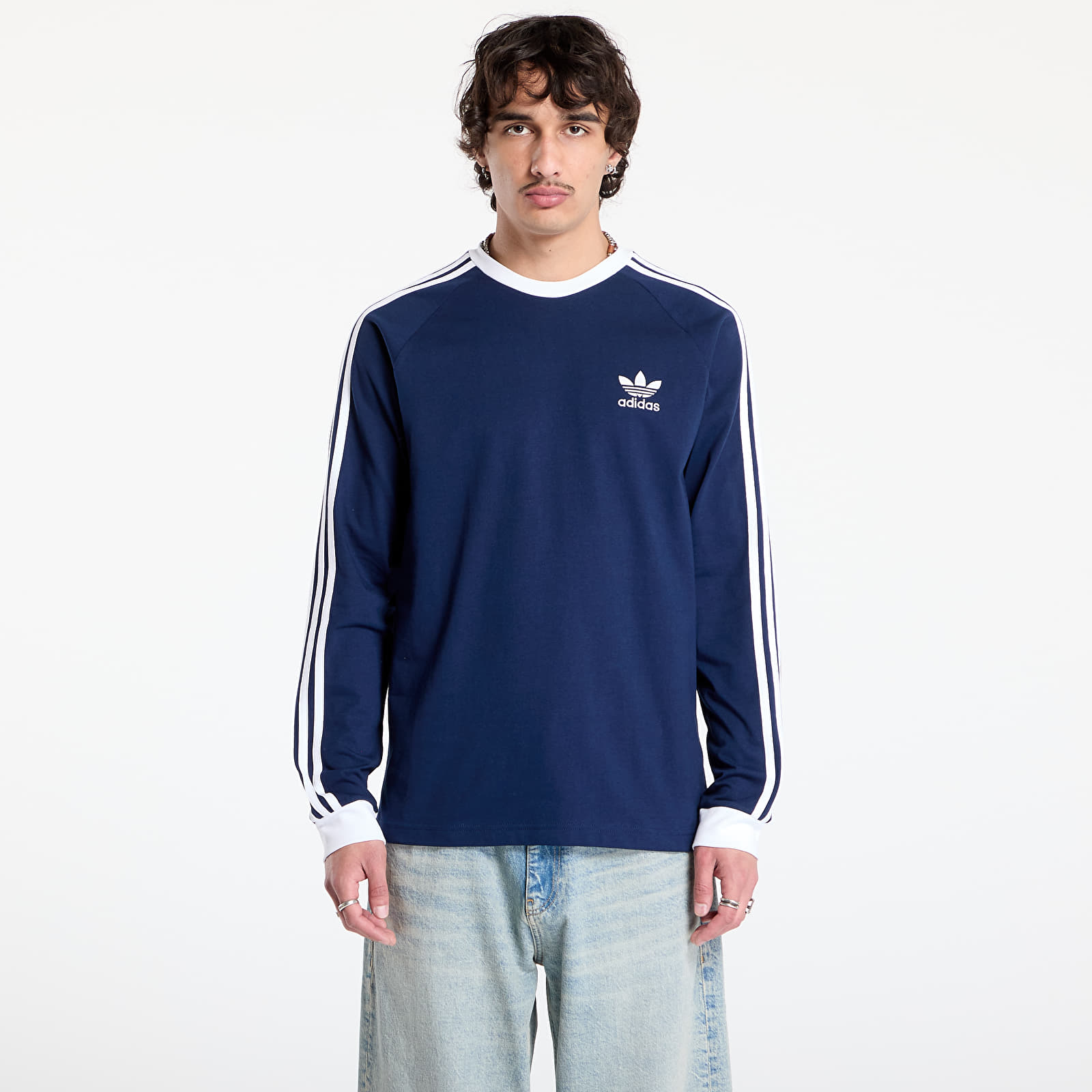 T-särgid adidas Adicolor Classics 3-Stripes Long Sleeve Long-Sleeve Top Night Indigo