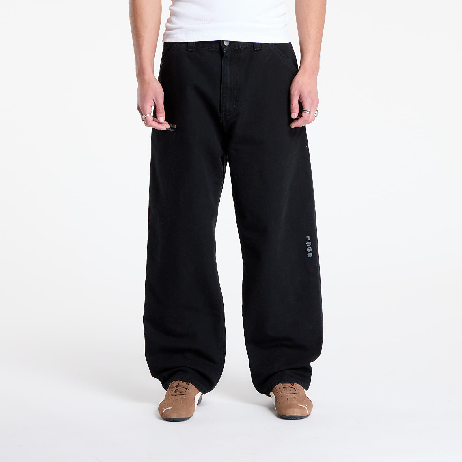 Pants Carhartt WIP OG Single Knee Graphic Pant Black Heavy Stone Wash