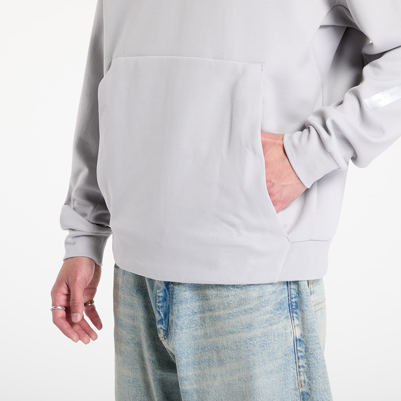 Mikiny adidas x Mercedes Silver Half Zip Grey Two