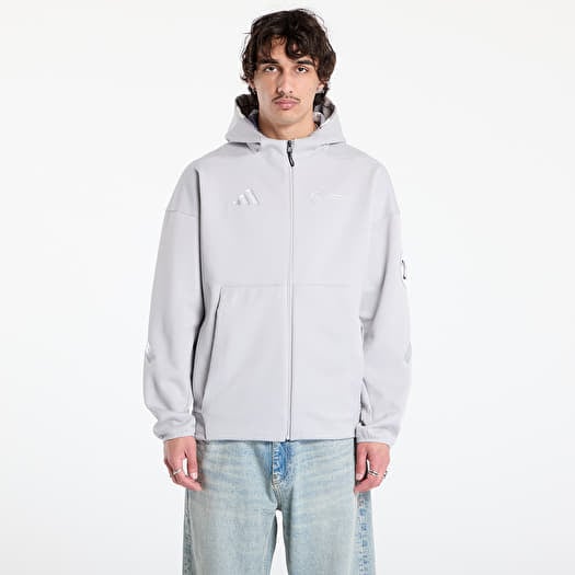 adidas x Mercedes AMG Silver Full Zip Hoodie Grey Two