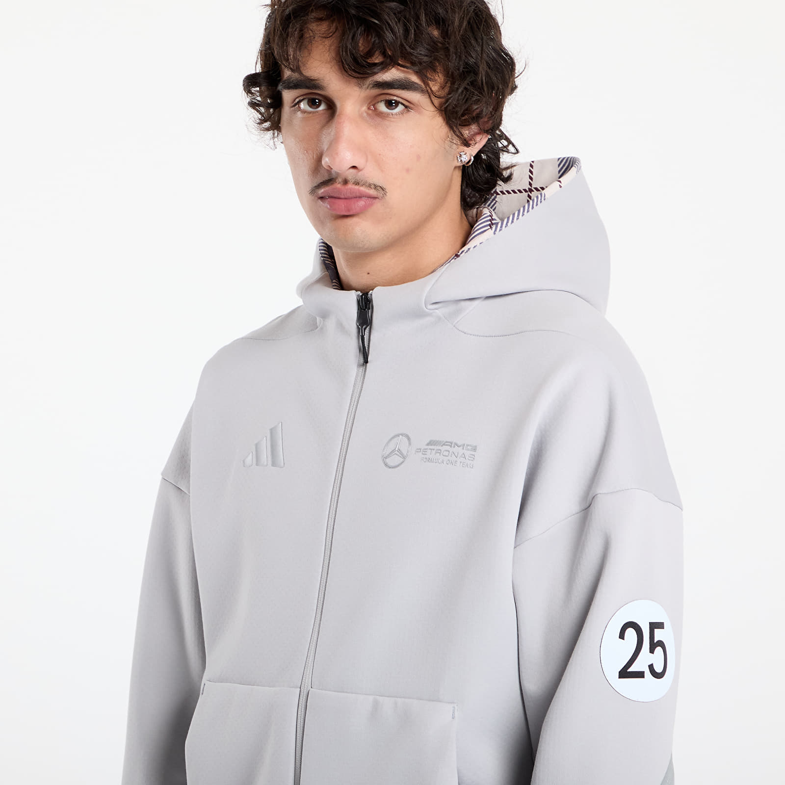 Hoodies and sweatshirts  adidas x Mercedes AMG Silver Full Zip Hoodie Grey Two