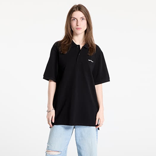 T-shirt Carhartt WIP S/S Carhartt Script Polo UNISEX Black/ White