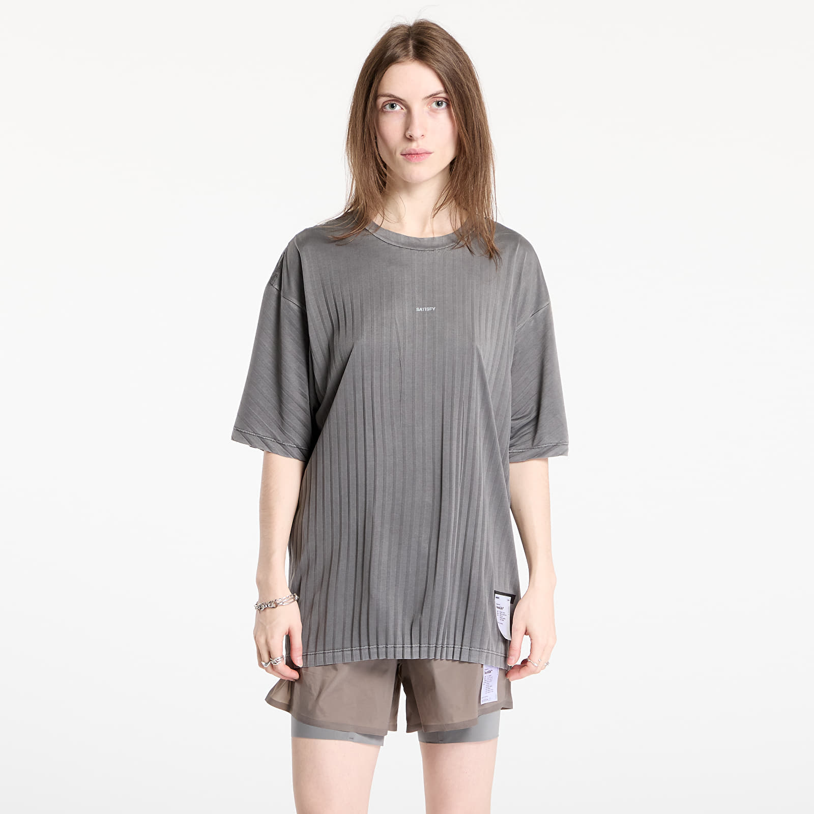 T-shirts Satisfy AuraLite Pleated T-Shirt UNISEX Mineral Graphite