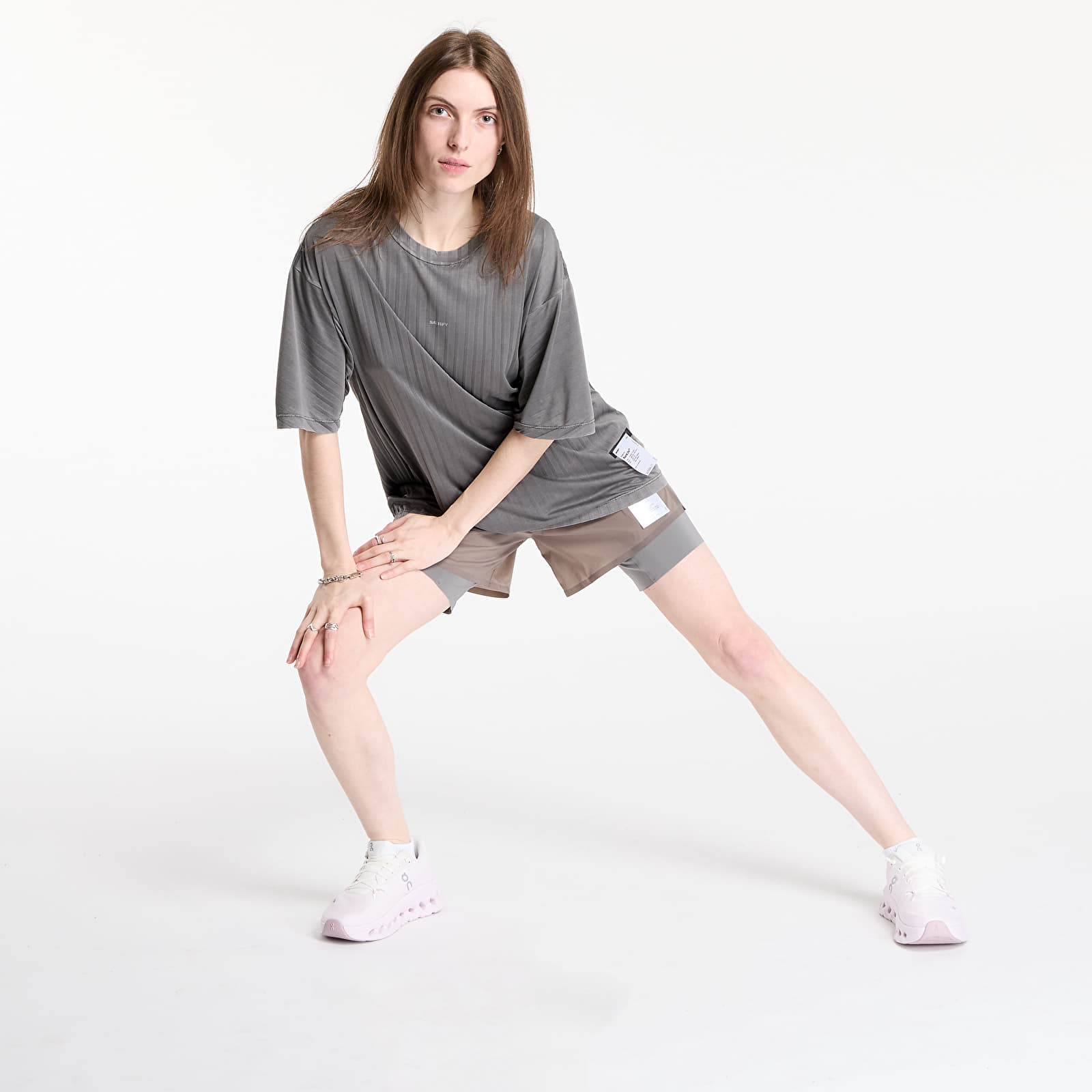 T-shirts Satisfy AuraLite Pleated T-Shirt UNISEX Mineral Graphite