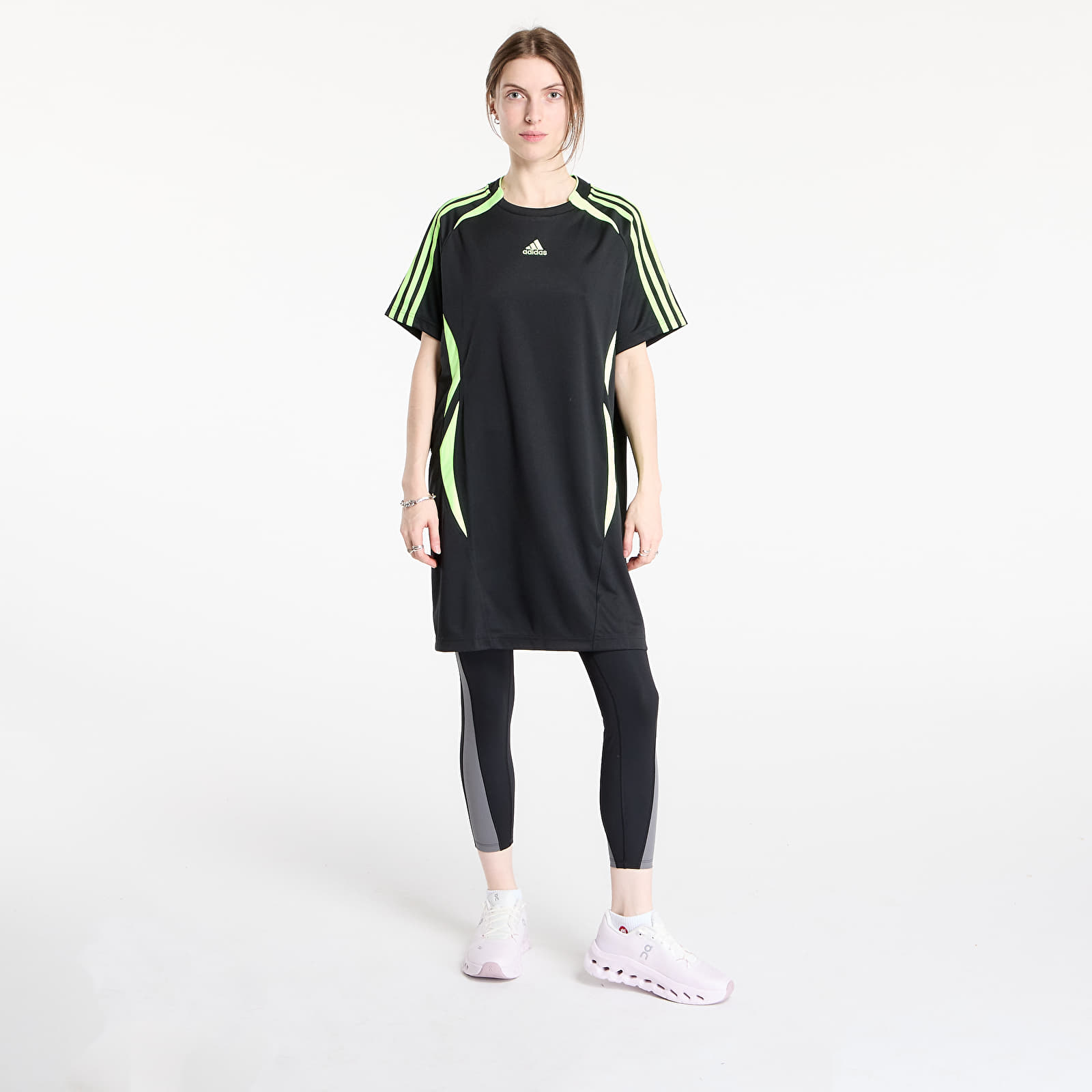 Šaty adidas Teamgeist Adicolor Tee Dress Black/ Signal Green