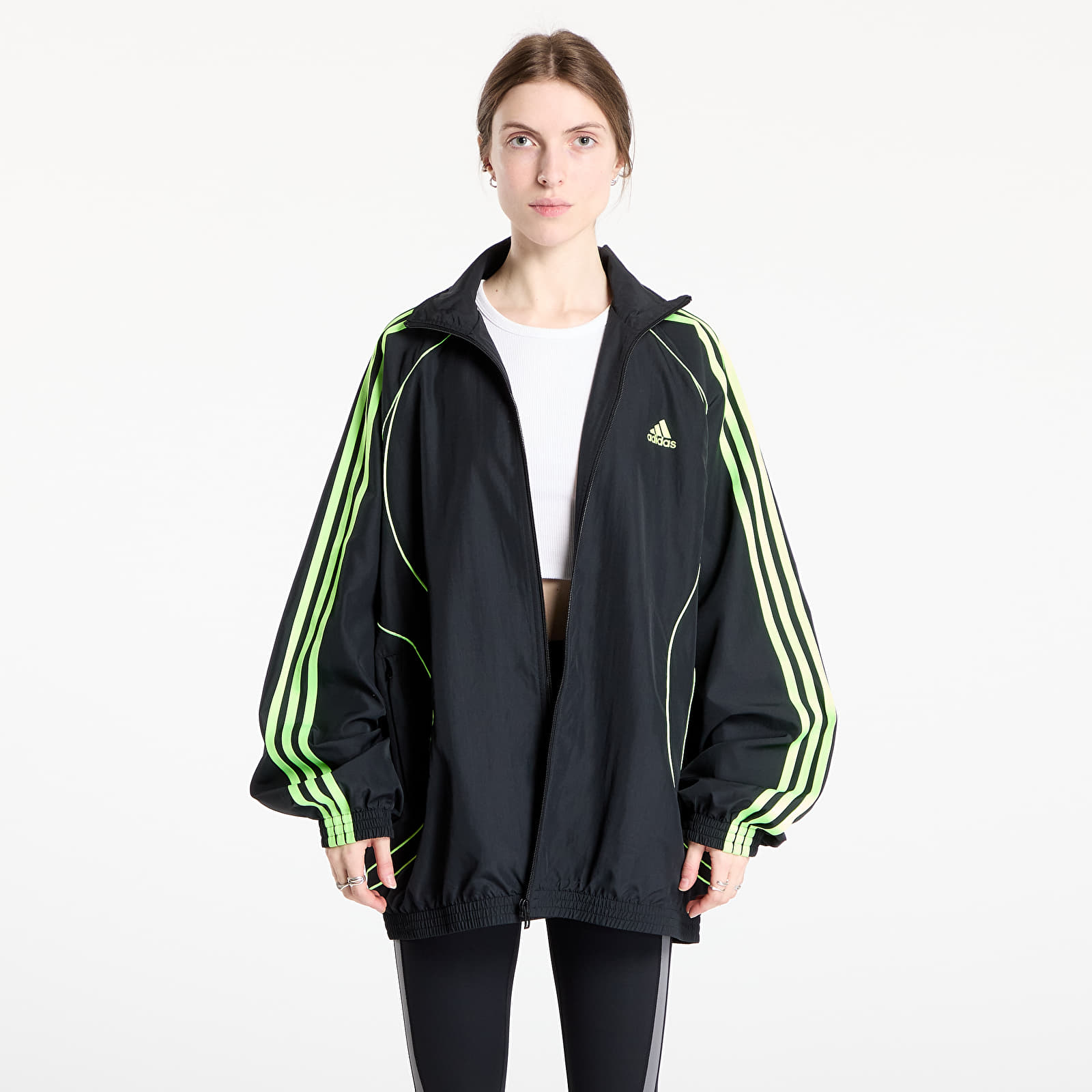 Chaquetas adidas Teamgeist Adicolor Oversized Woven Track Top Black/ Night Indigo