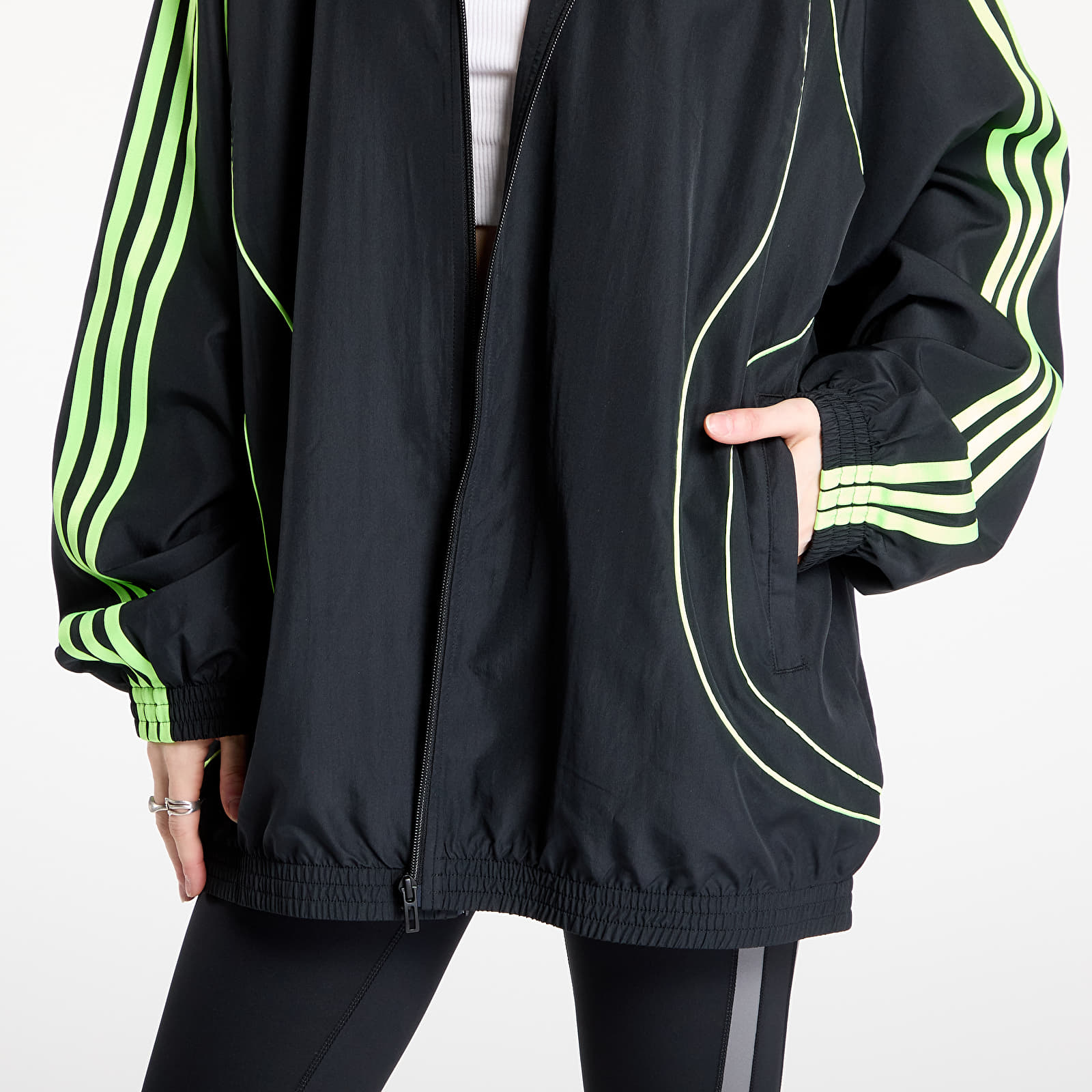 Chaquetas adidas Teamgeist Adicolor Oversized Woven Track Top Black/ Night Indigo