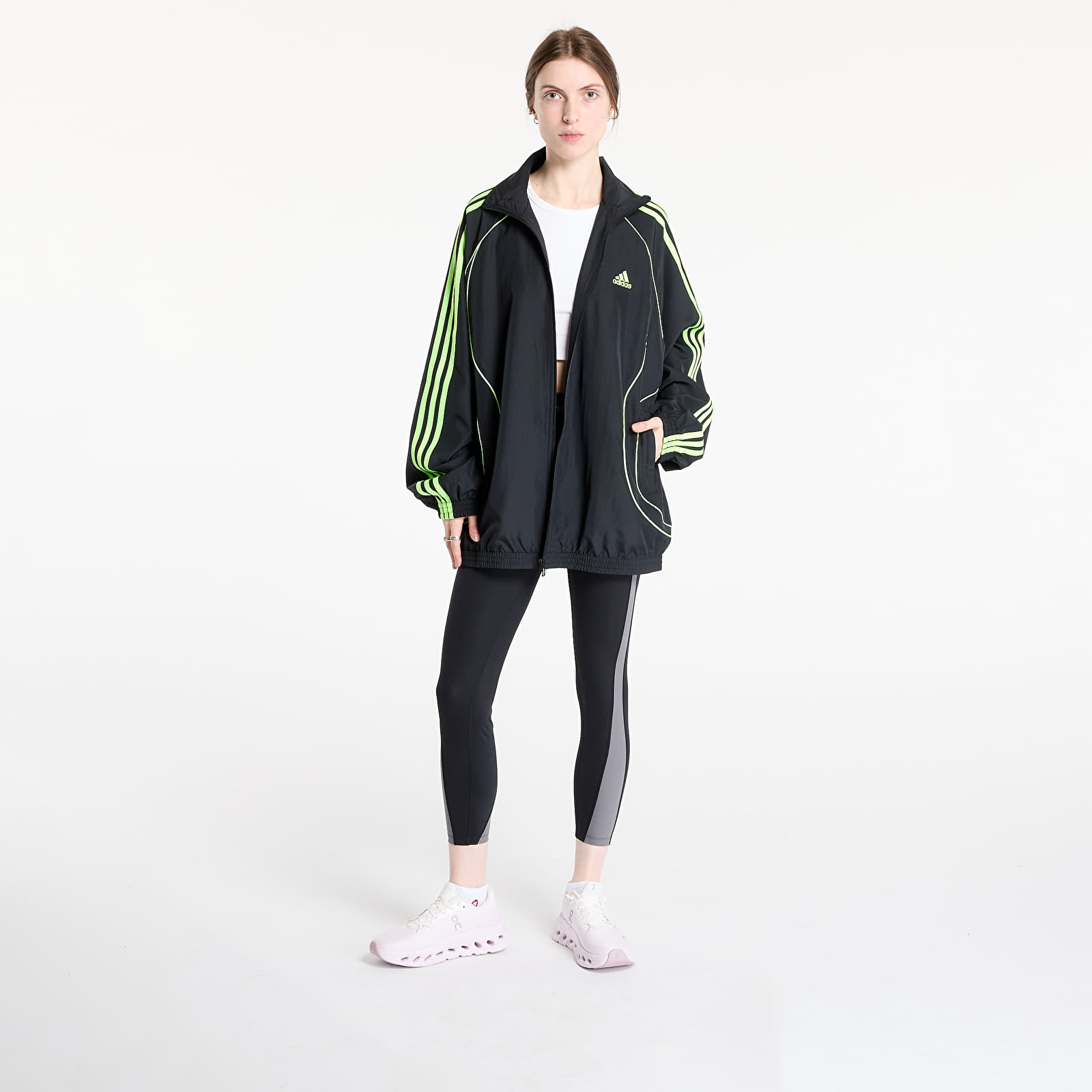 Chaquetas adidas Teamgeist Adicolor Oversized Woven Track Top Black/ Night Indigo
